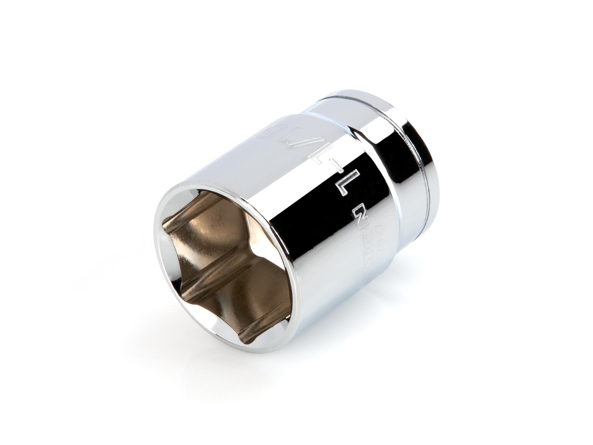 Front-right angle view of Tekton hand drive 6-point socket. Item #SHD22027