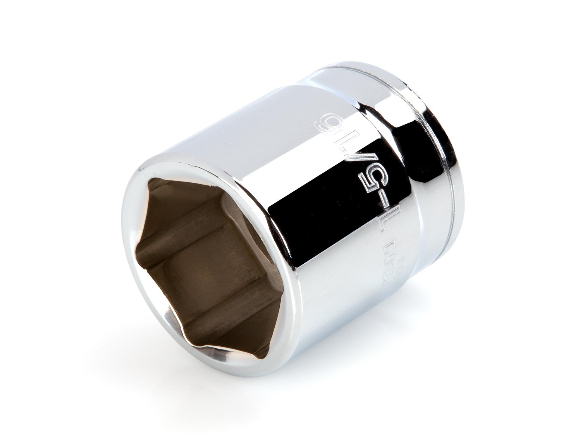 Front-right angle view of Tekton hand drive 6-point socket. Item #SHD22033