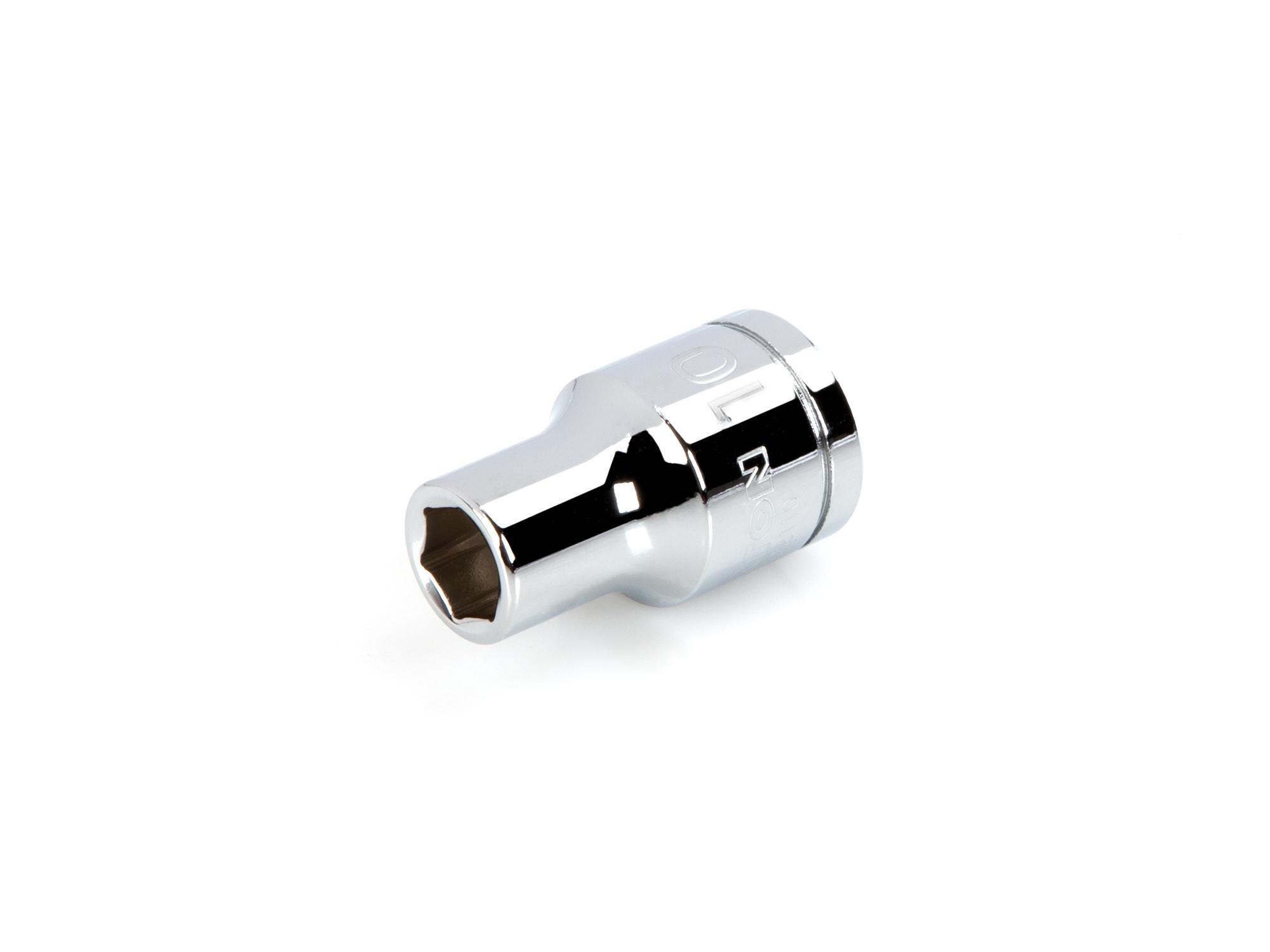 Front-right angle view of Tekton hand drive 6-point socket. Item #SHD22110