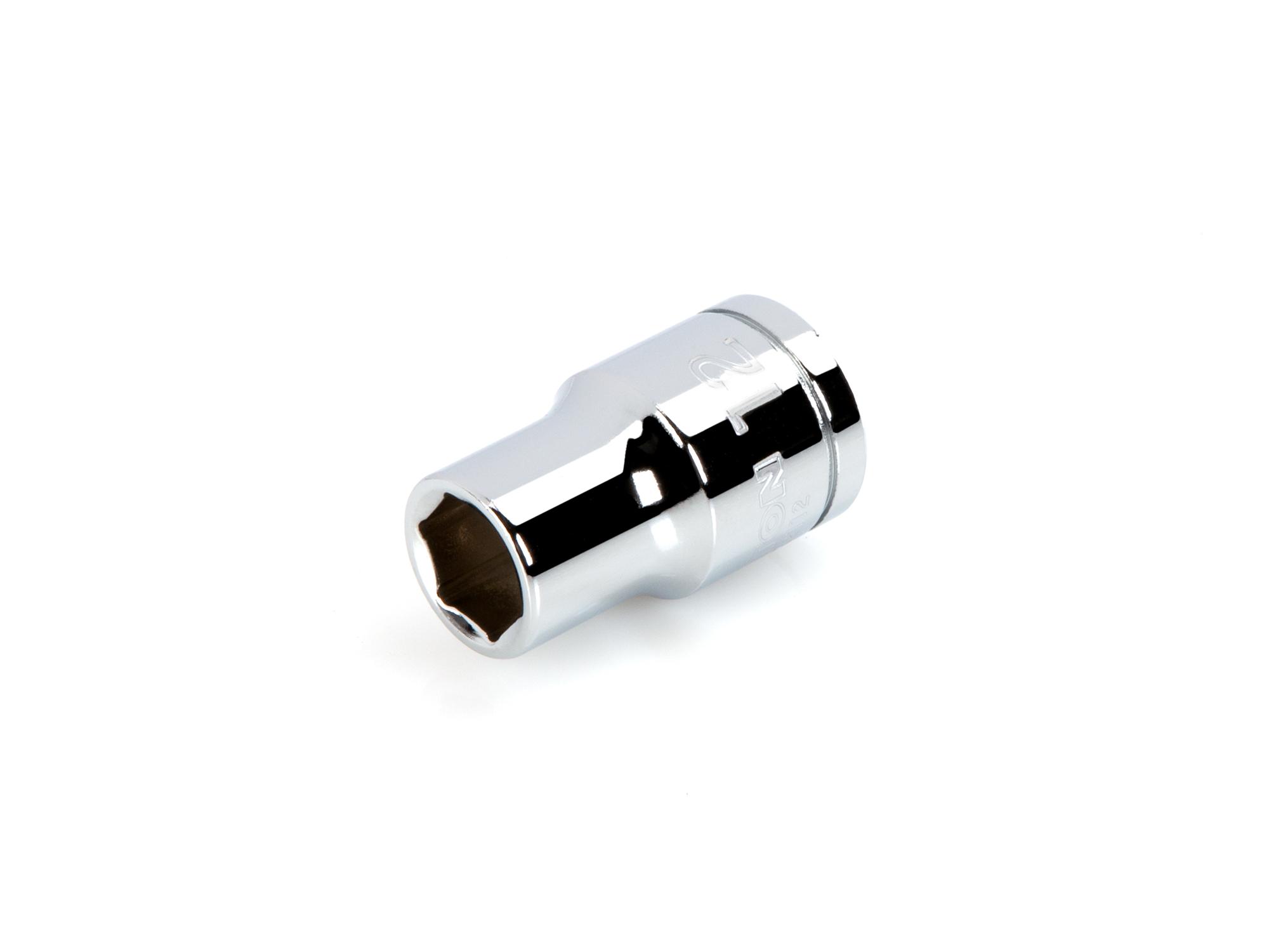 Front-right angle view of Tekton hand drive 6-point socket. Item #SHD22112