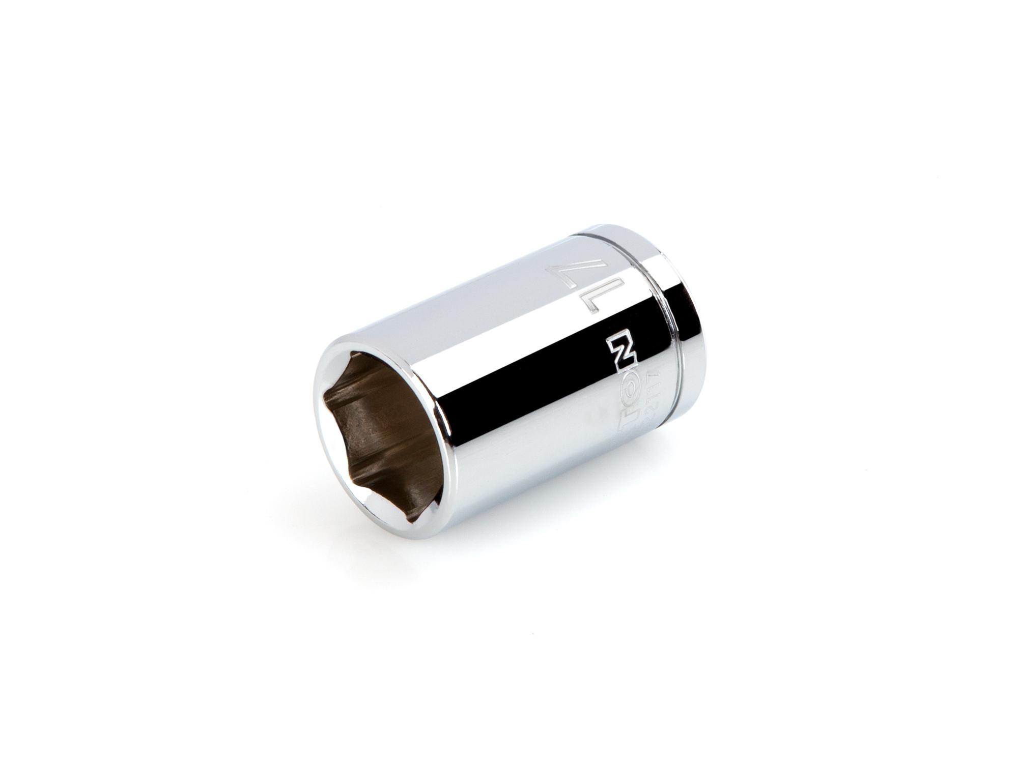 Front-right angle view of Tekton hand drive 6-point socket. Item #SHD22117