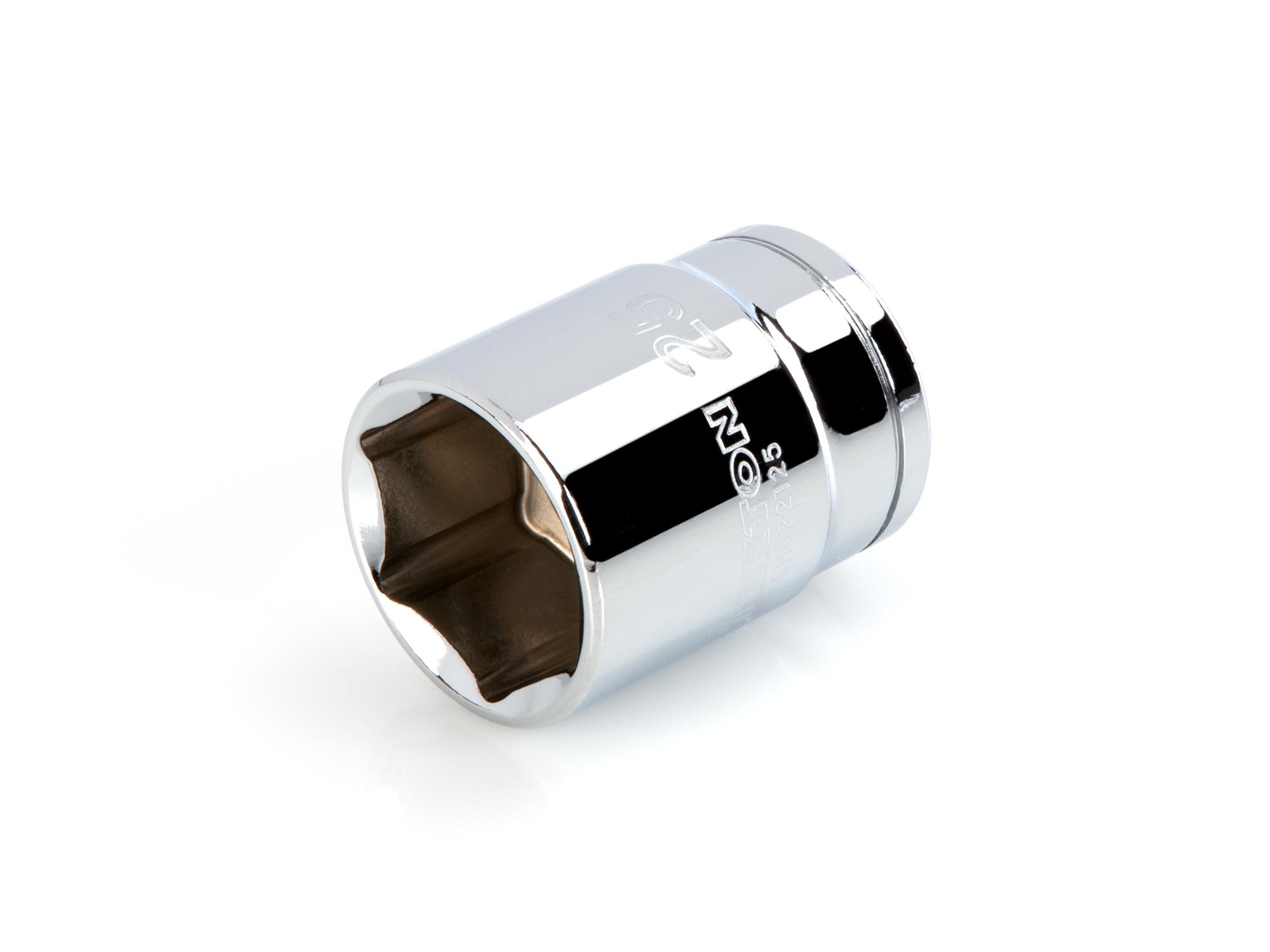 Front-right angle view of Tekton hand drive 6-point socket. Item #SHD22125