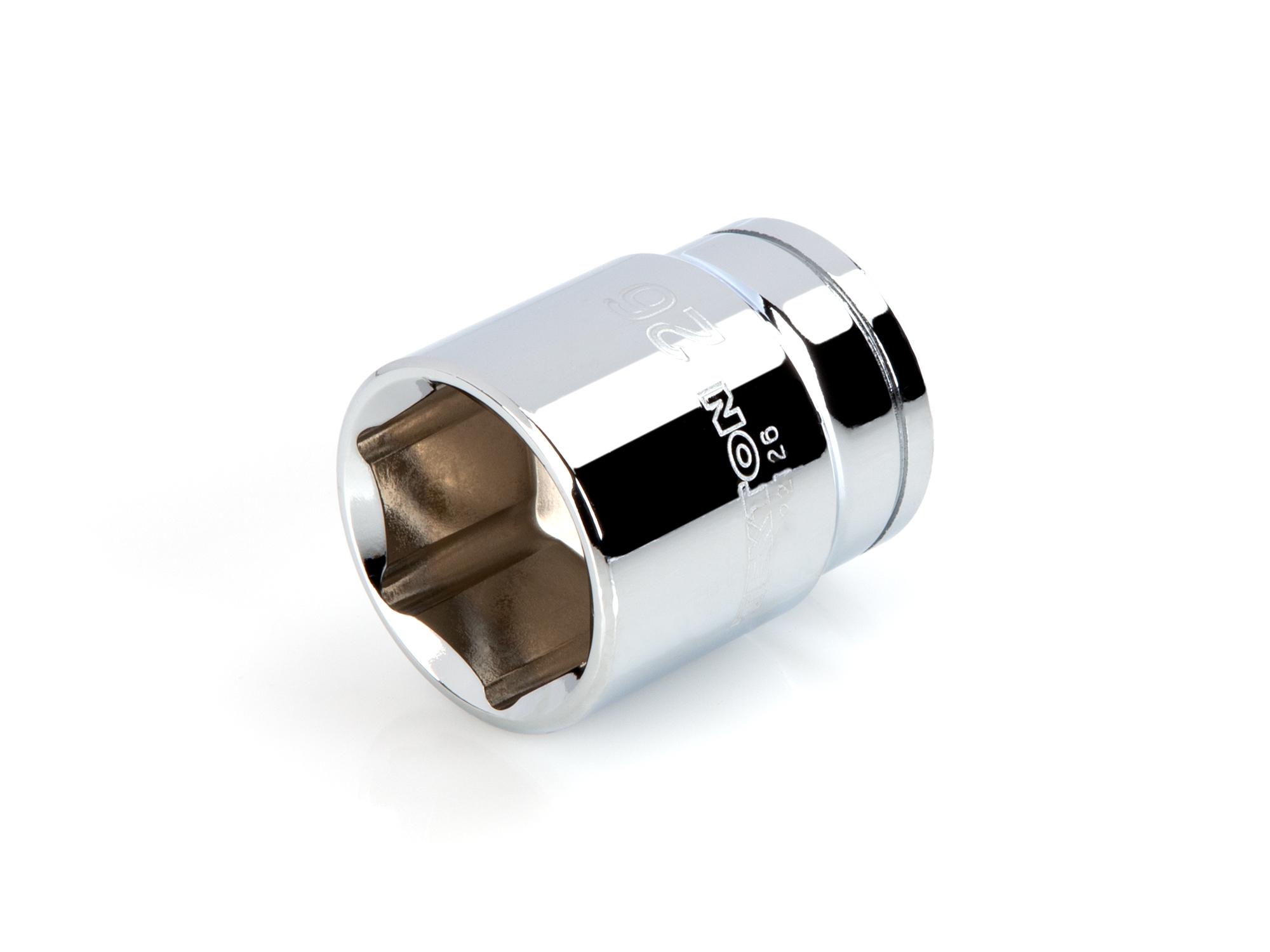 Front-right angle view of Tekton hand drive 6-point socket. Item #SHD22126