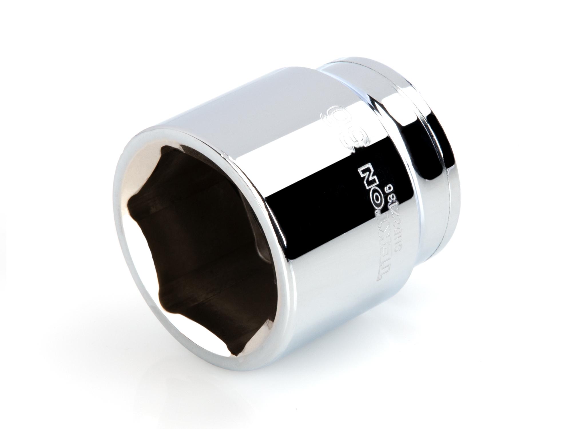 Front-right angle view of Tekton hand drive 6-point socket. Item #SHD22136