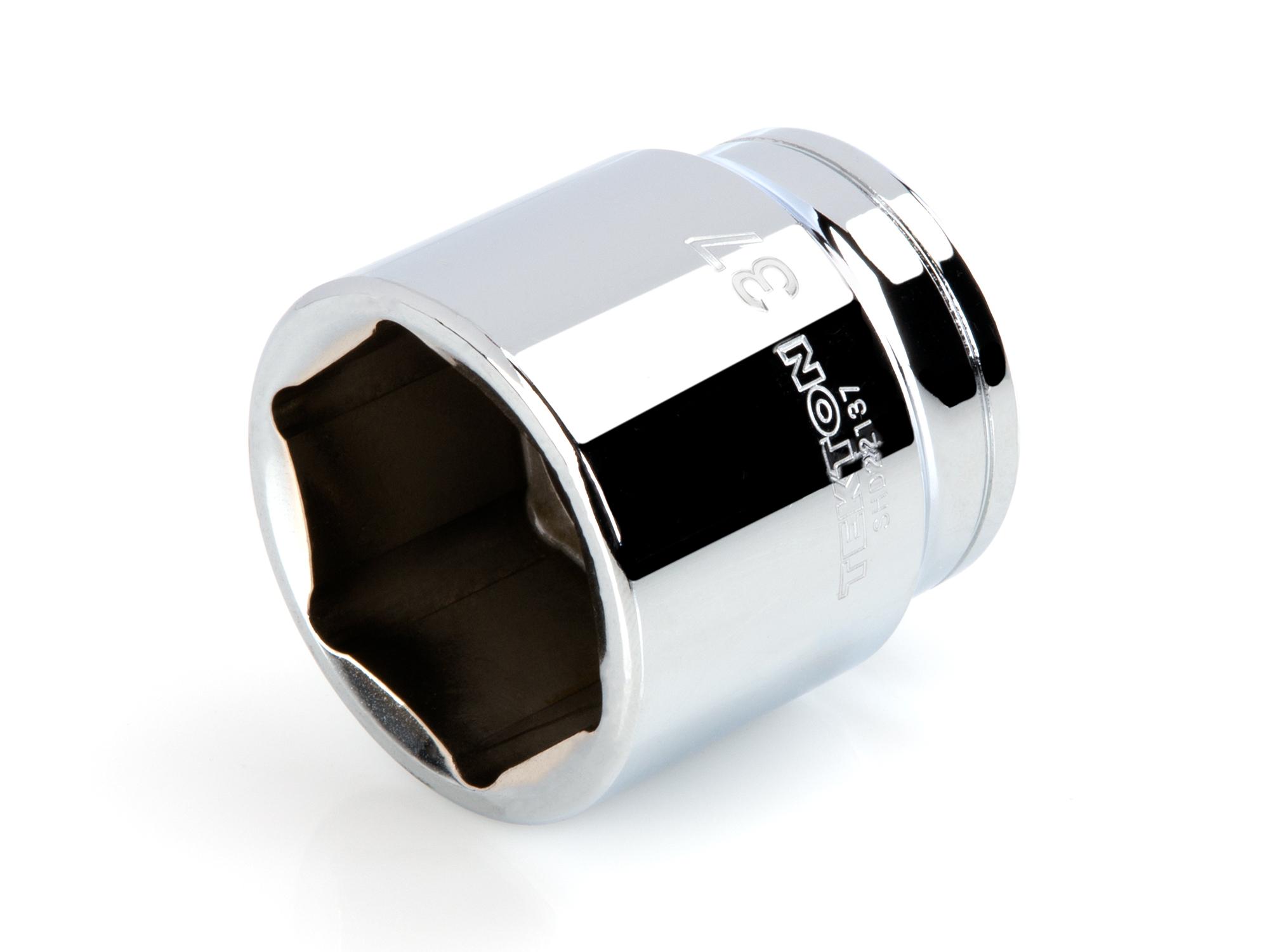 Front-right angle view of Tekton hand drive 6-point socket. Item #SHD22137