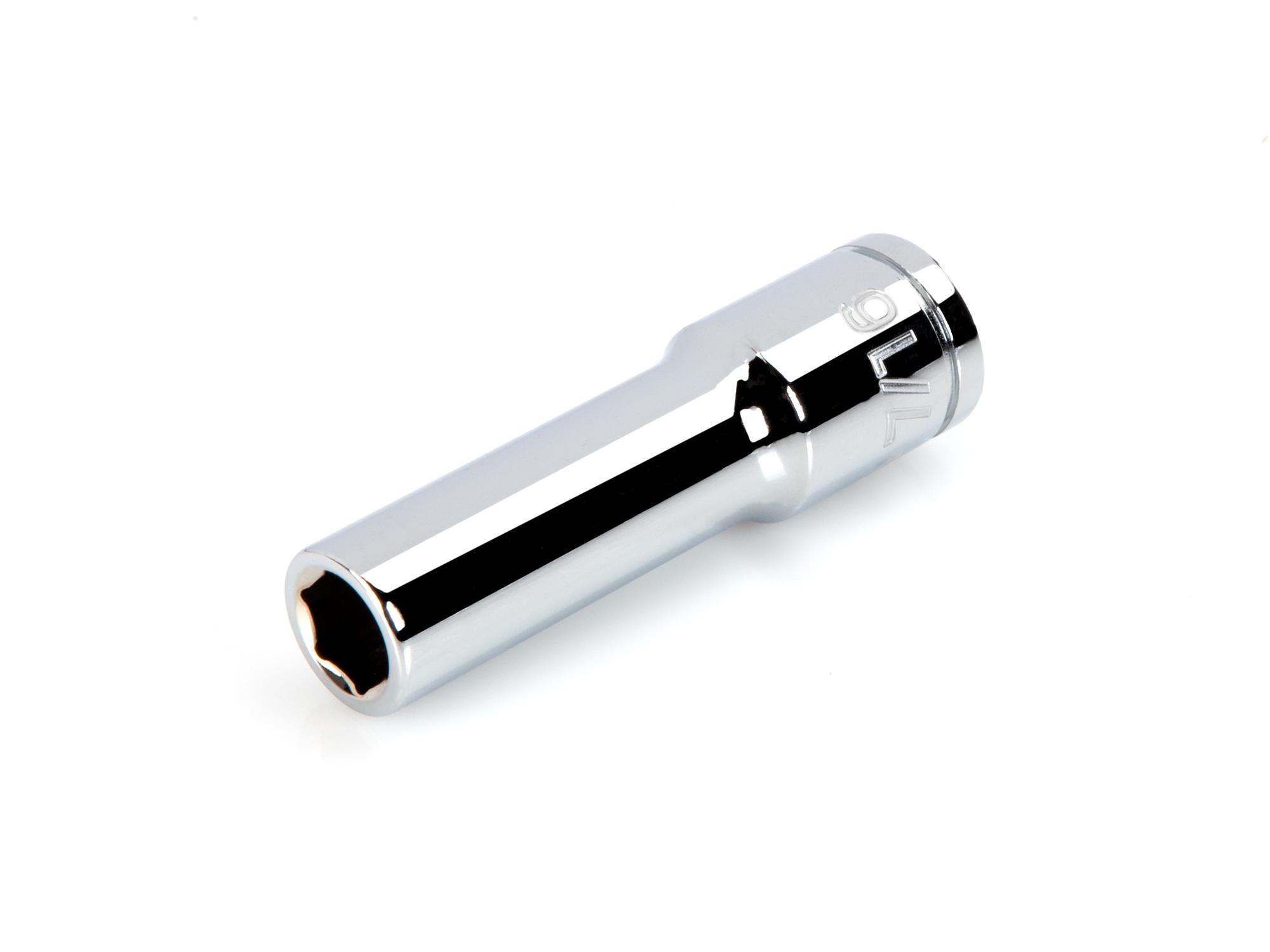 Front-right angle view of Tekton hand drive 6-point socket. Item #SHD23011