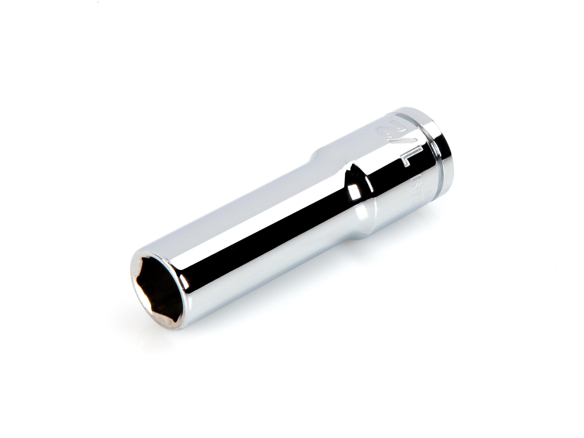 Front-right angle view of Tekton hand drive 6-point socket. Item #SHD23013