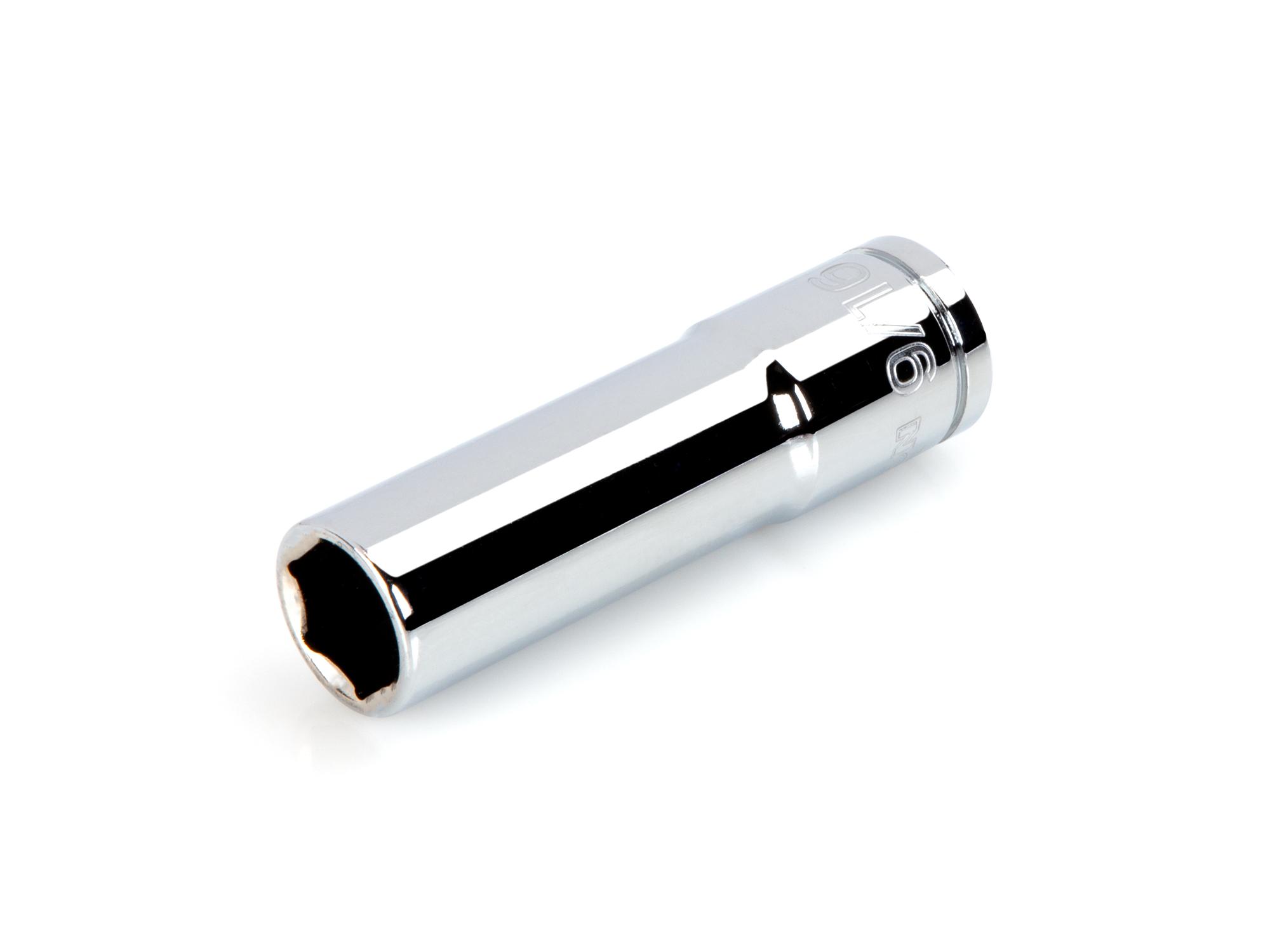 Front-right angle view of Tekton hand drive 6-point socket. Item #SHD23014