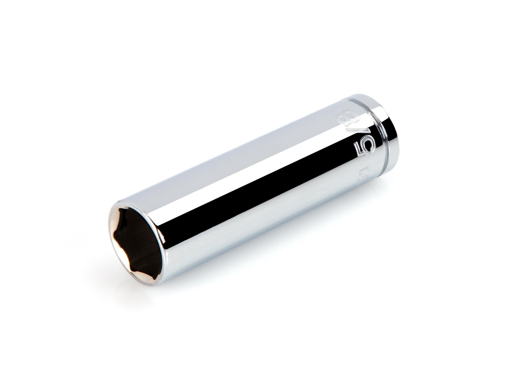 Front-right angle view of Tekton hand drive 6-point socket. Item #SHD23016