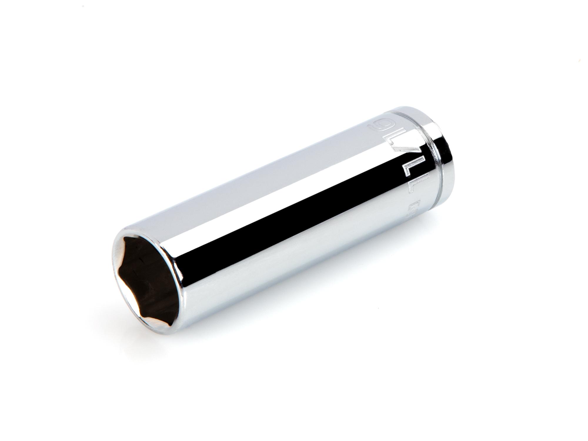 Front-right angle view of Tekton hand drive 6-point socket. Item #SHD23017