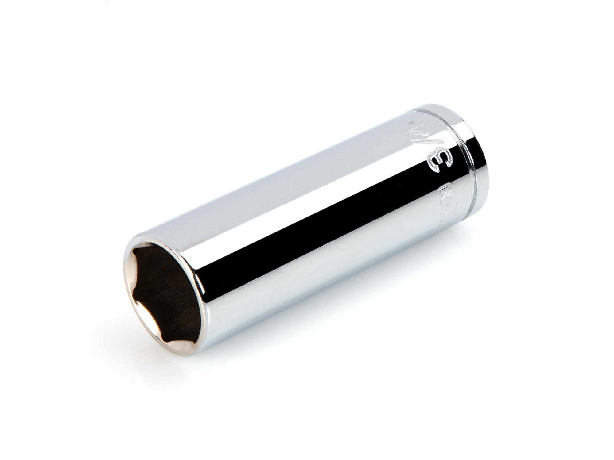 Front-right angle view of Tekton hand drive 6-point socket. Item #SHD23019