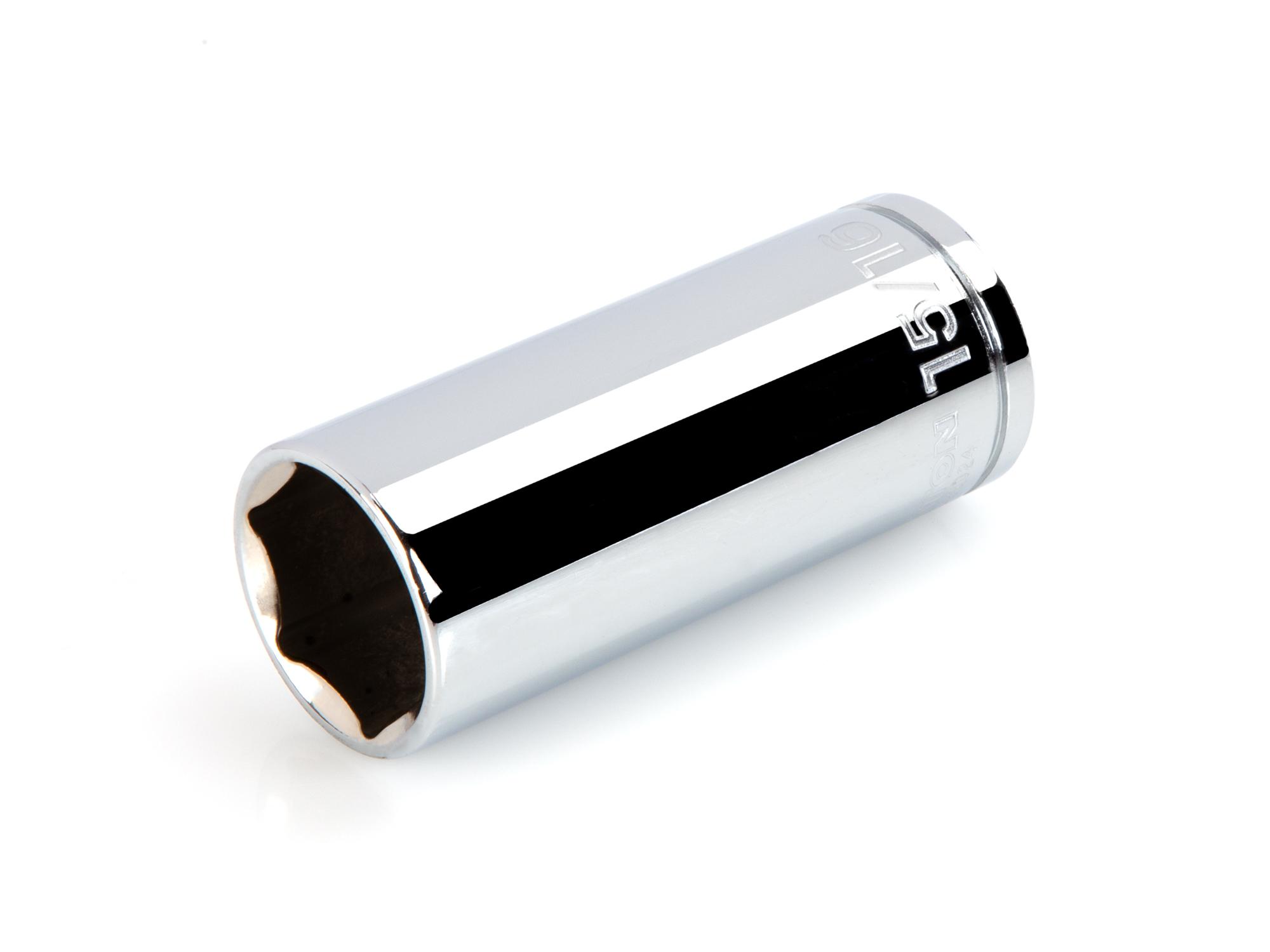 Front-right angle view of Tekton hand drive 6-point socket. Item #SHD23024