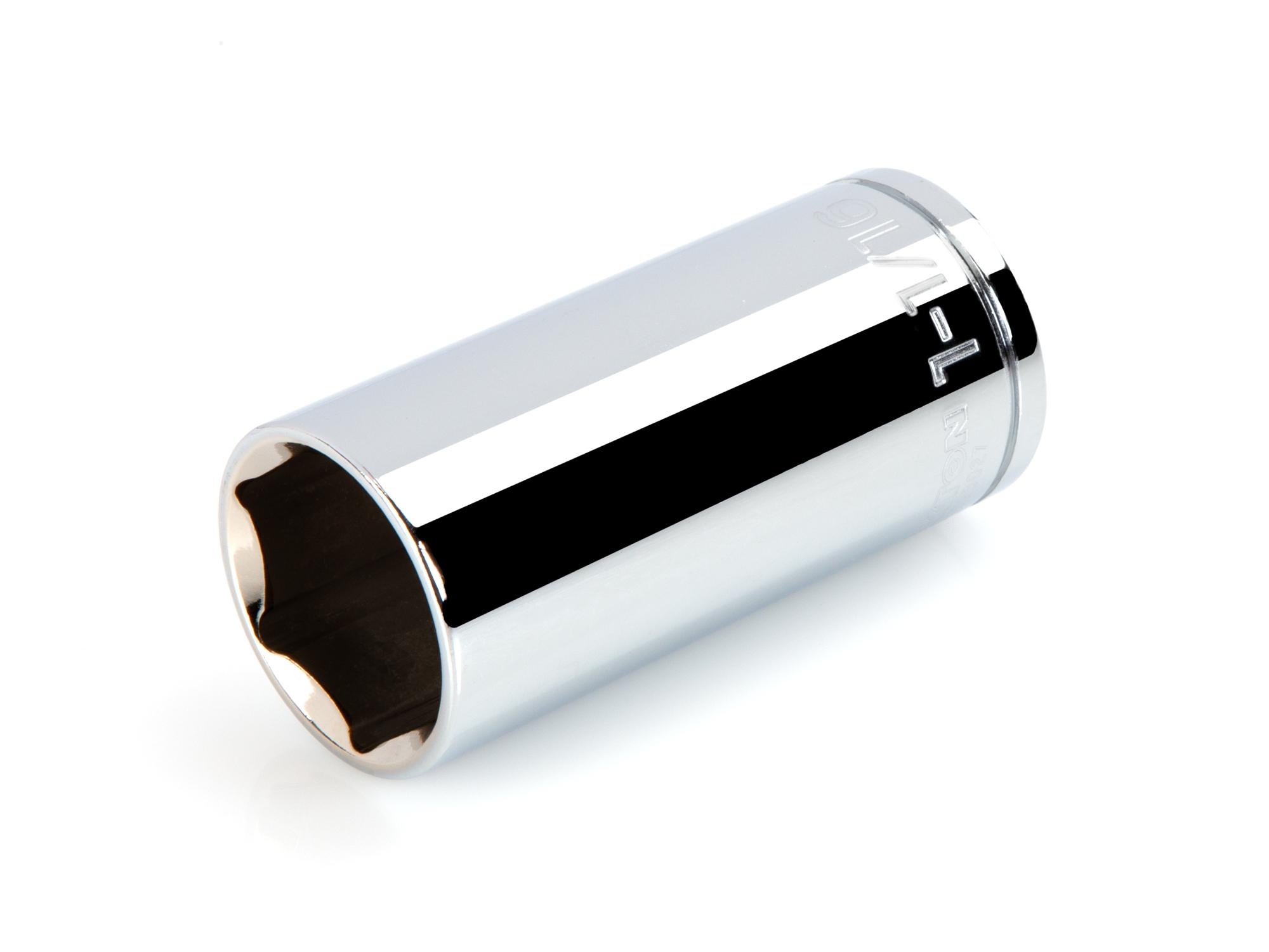 Front-right angle view of Tekton hand drive 6-point socket. Item #SHD23027