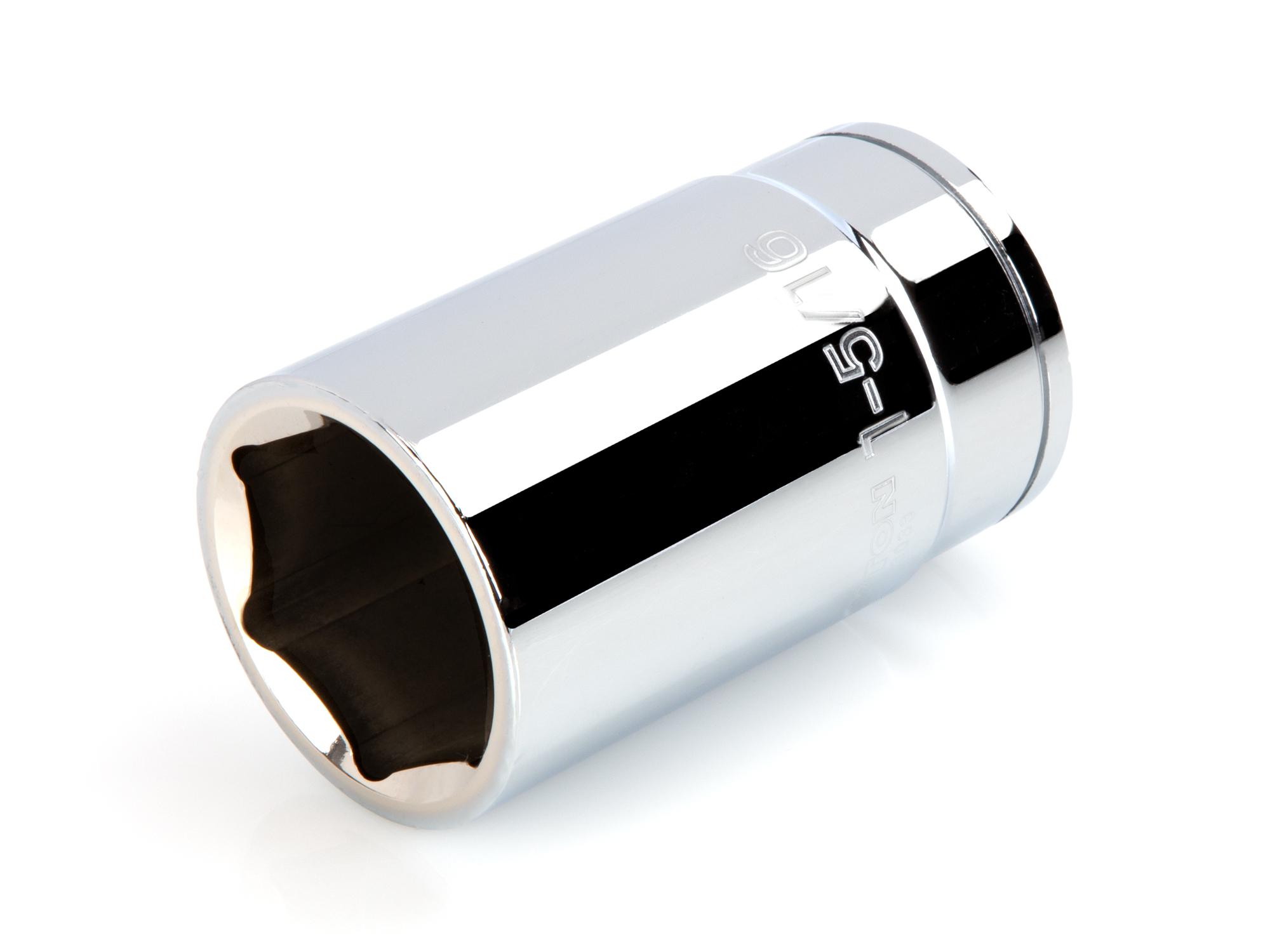 Front-right angle view of Tekton hand drive 6-point socket. Item #SHD23033