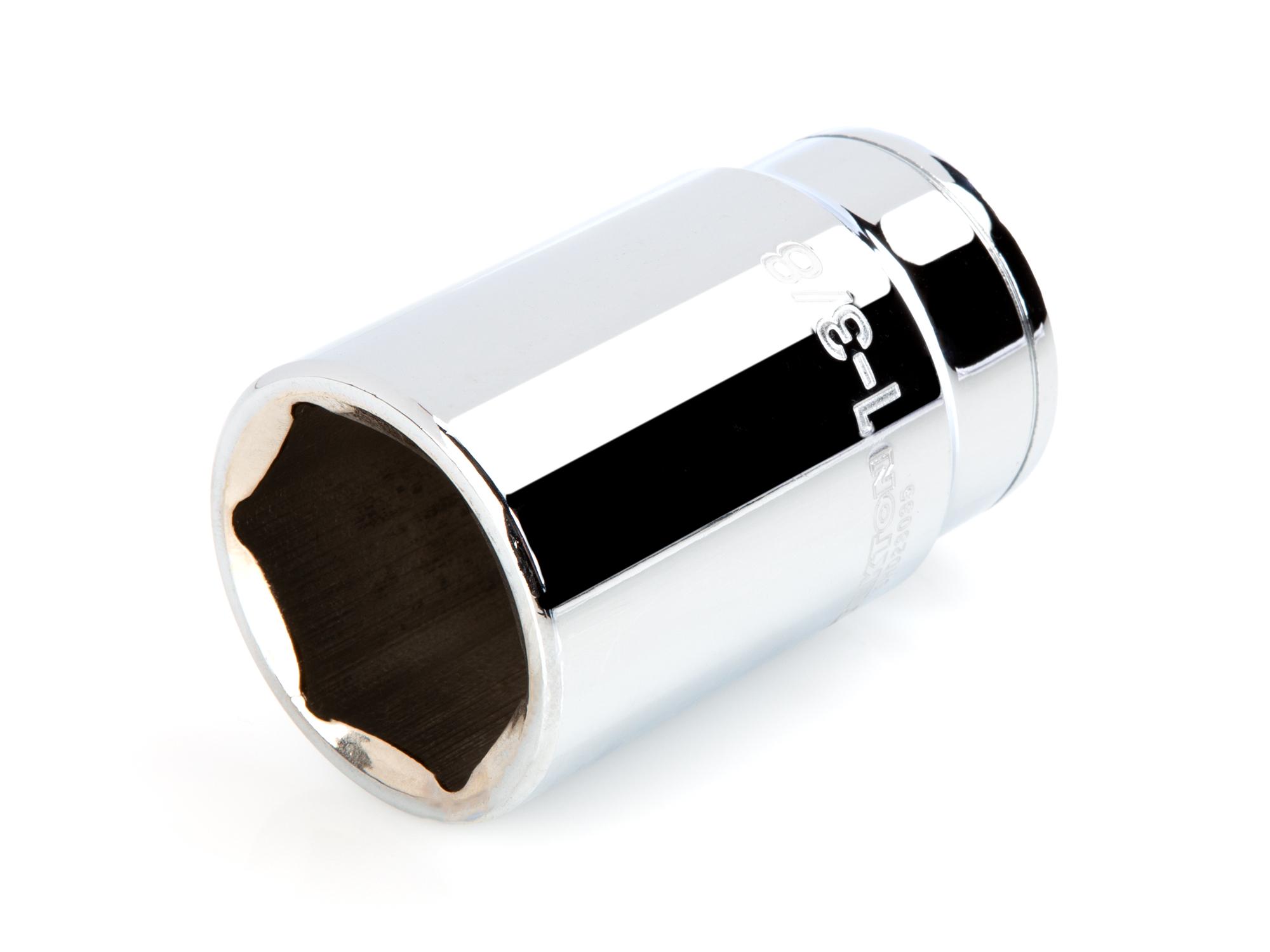 Front-right angle view of Tekton hand drive 6-point socket. Item #SHD23035