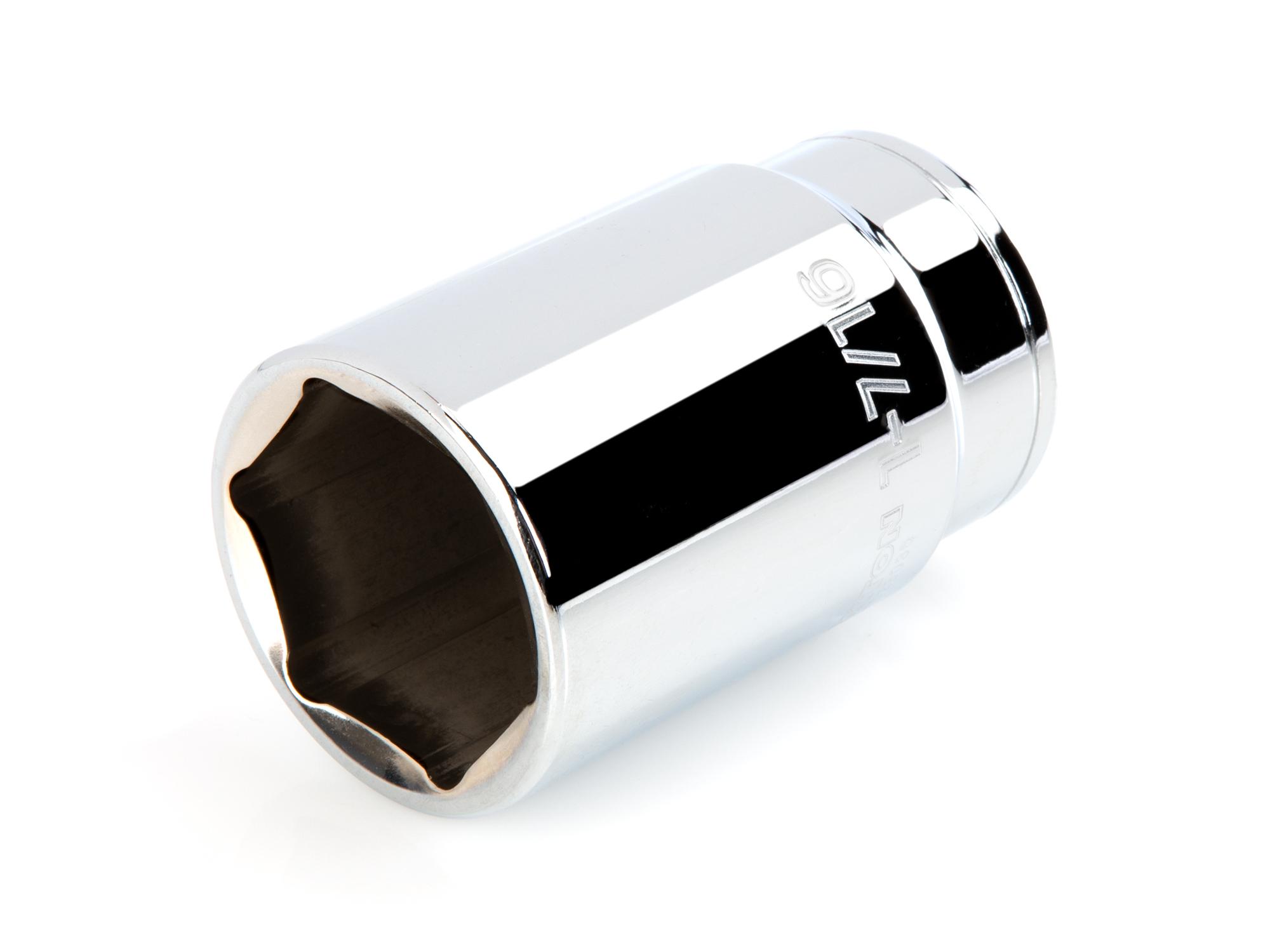 Front-right angle view of Tekton hand drive 6-point socket. Item #SHD23036