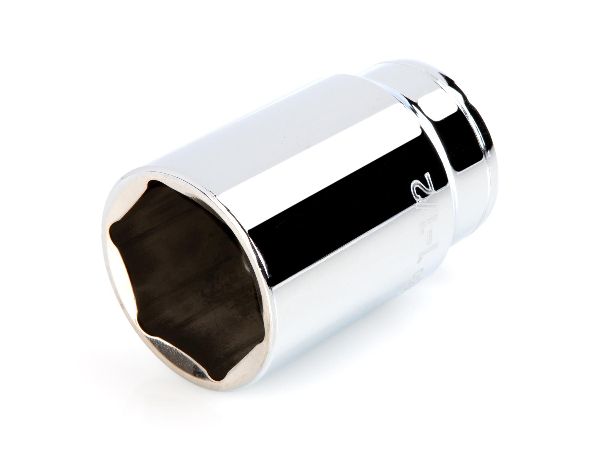 Front-right angle view of Tekton hand drive 6-point socket. Item #SHD23038