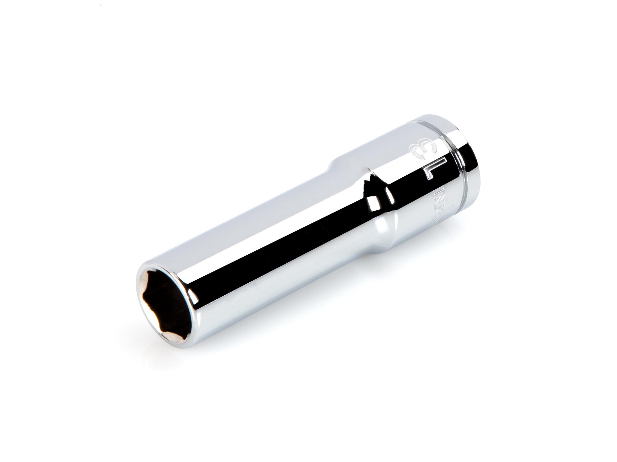 Front-right angle view of Tekton hand drive 6-point socket. Item #SHD23113