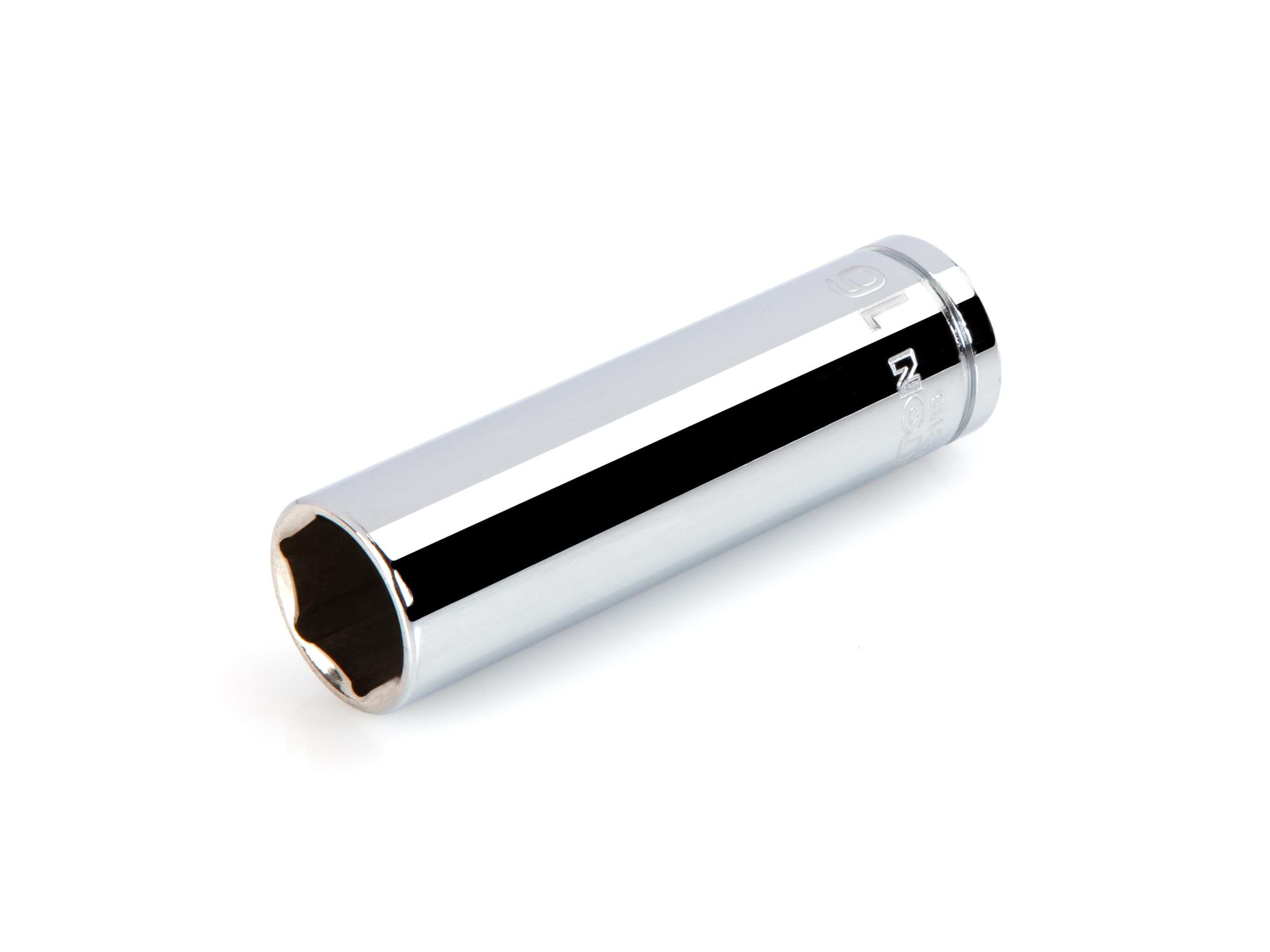 Front-right angle view of Tekton hand drive 6-point socket. Item #SHD23116