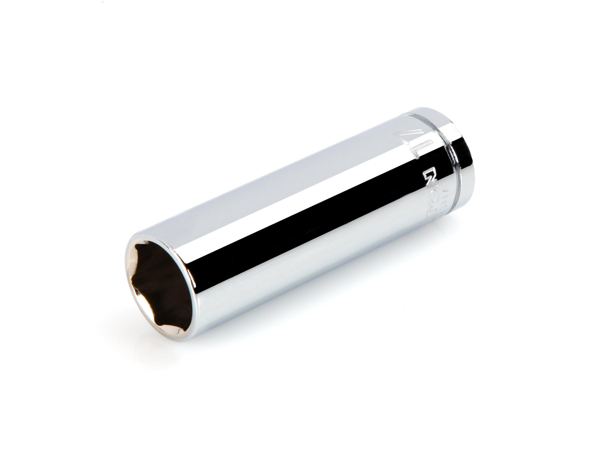 Front-right angle view of Tekton hand drive 6-point socket. Item #SHD23117