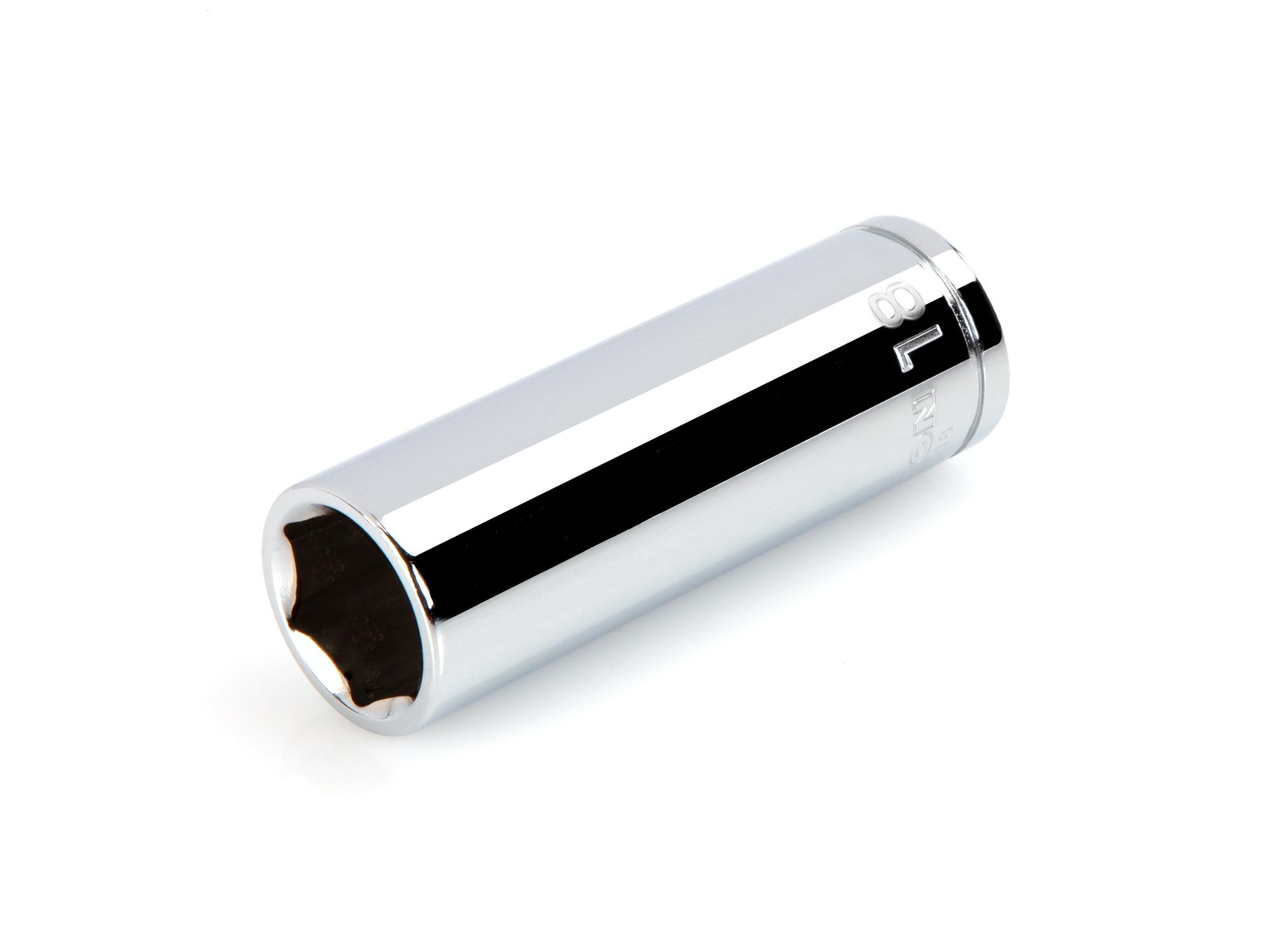 Front-right angle view of Tekton hand drive 6-point socket. Item #SHD23118