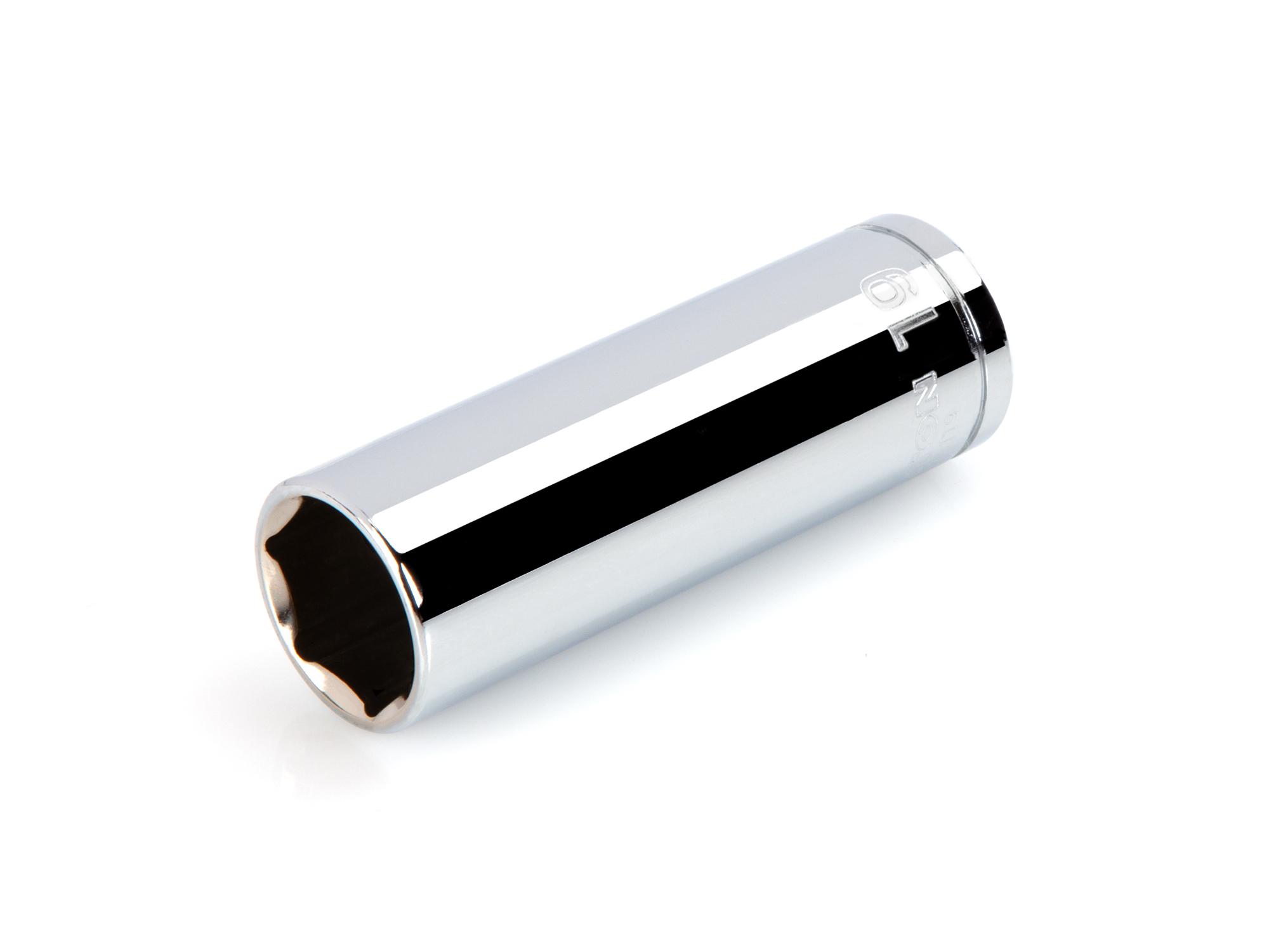 Front-right angle view of Tekton hand drive 6-point socket. Item #SHD23119
