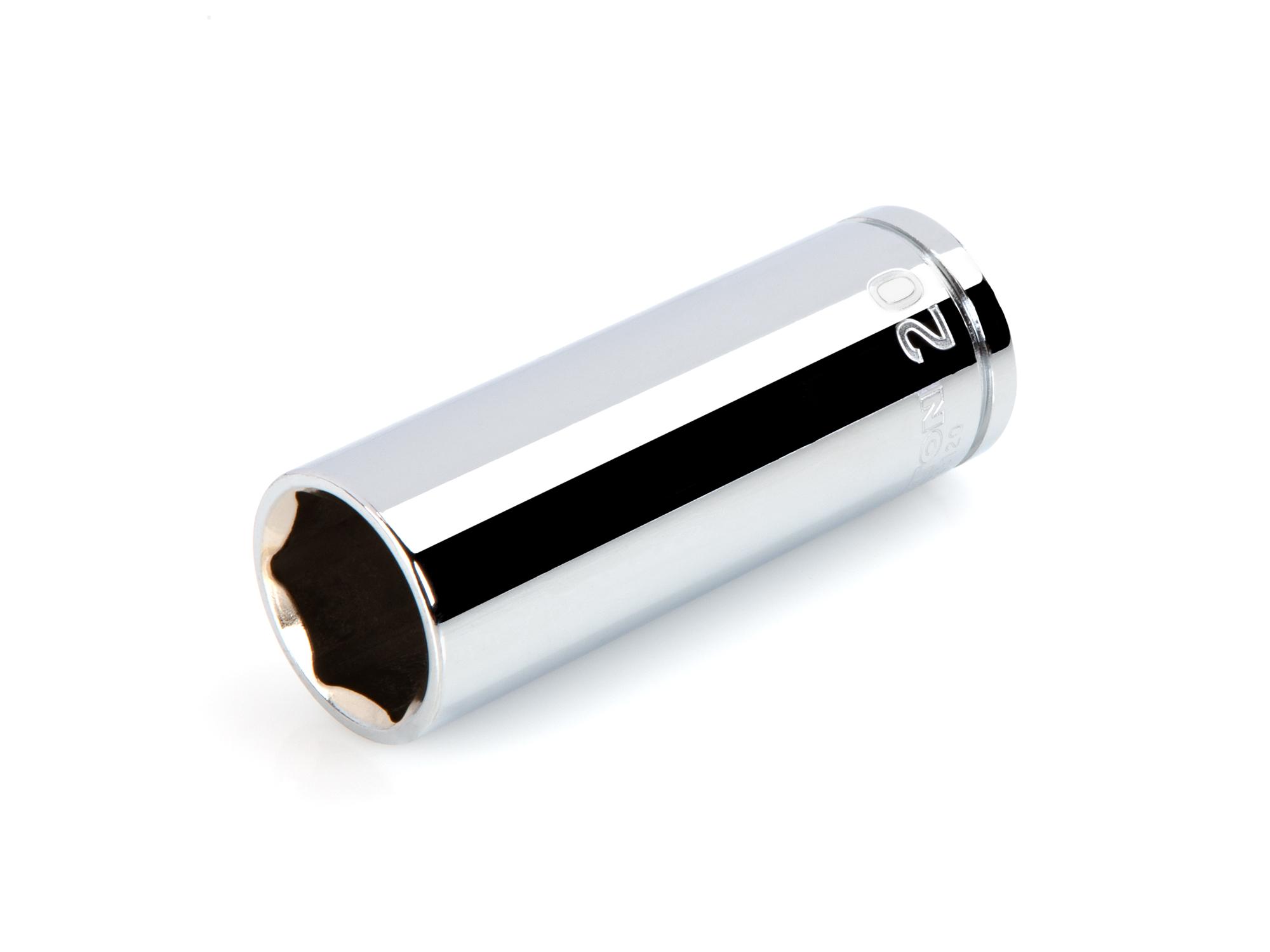 Front-right angle view of Tekton hand drive 6-point socket. Item #SHD23120