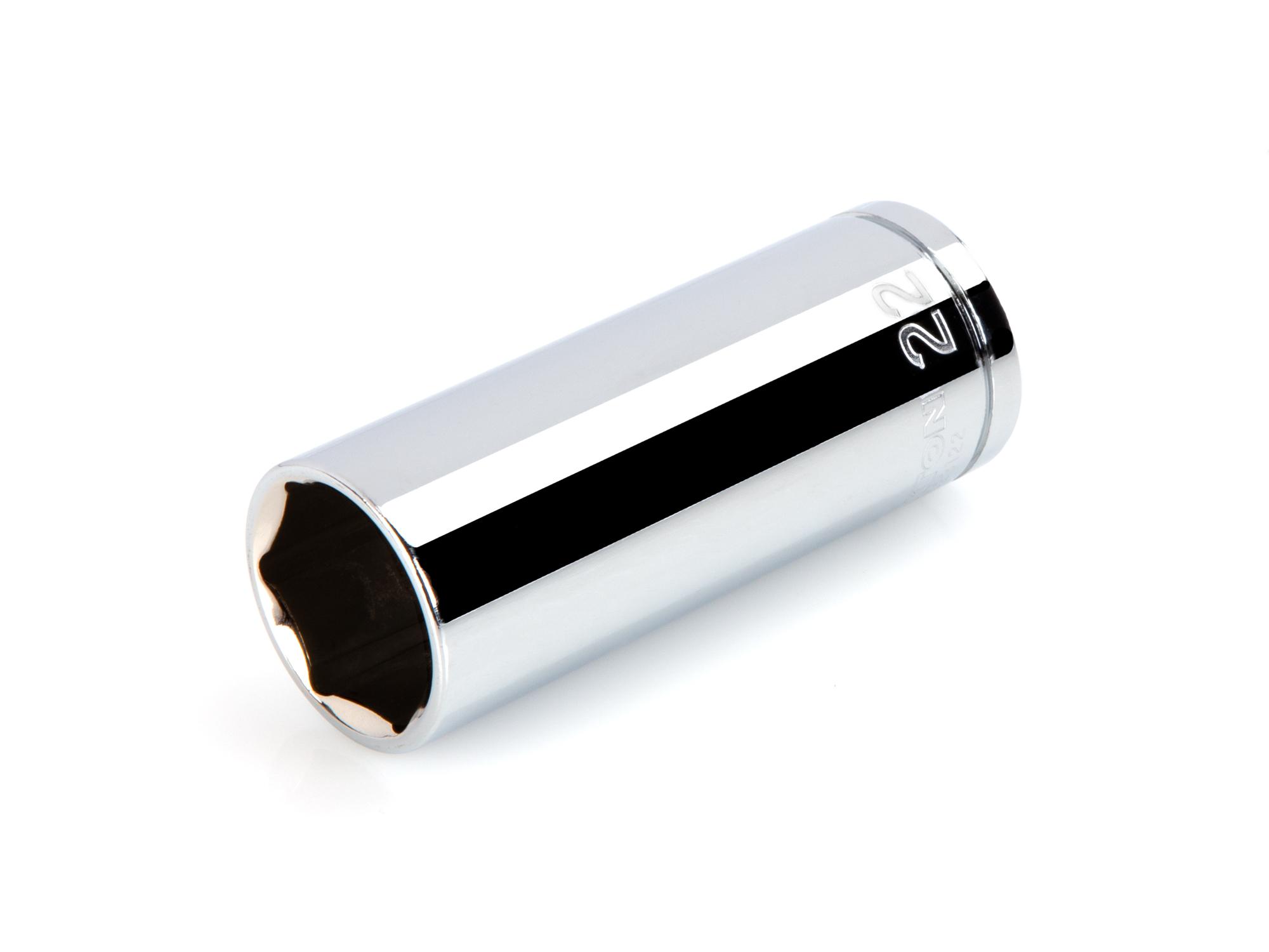 Front-right angle view of Tekton hand drive 6-point socket. Item #SHD23122
