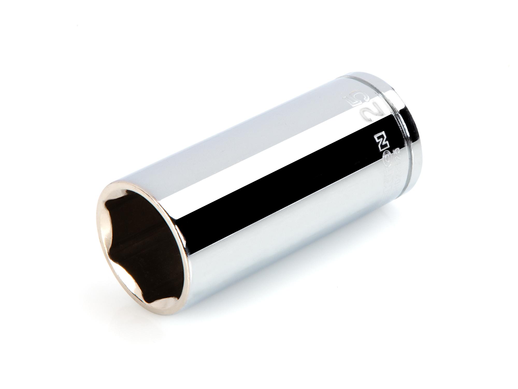 Front-right angle view of Tekton hand drive 6-point socket. Item #SHD23125