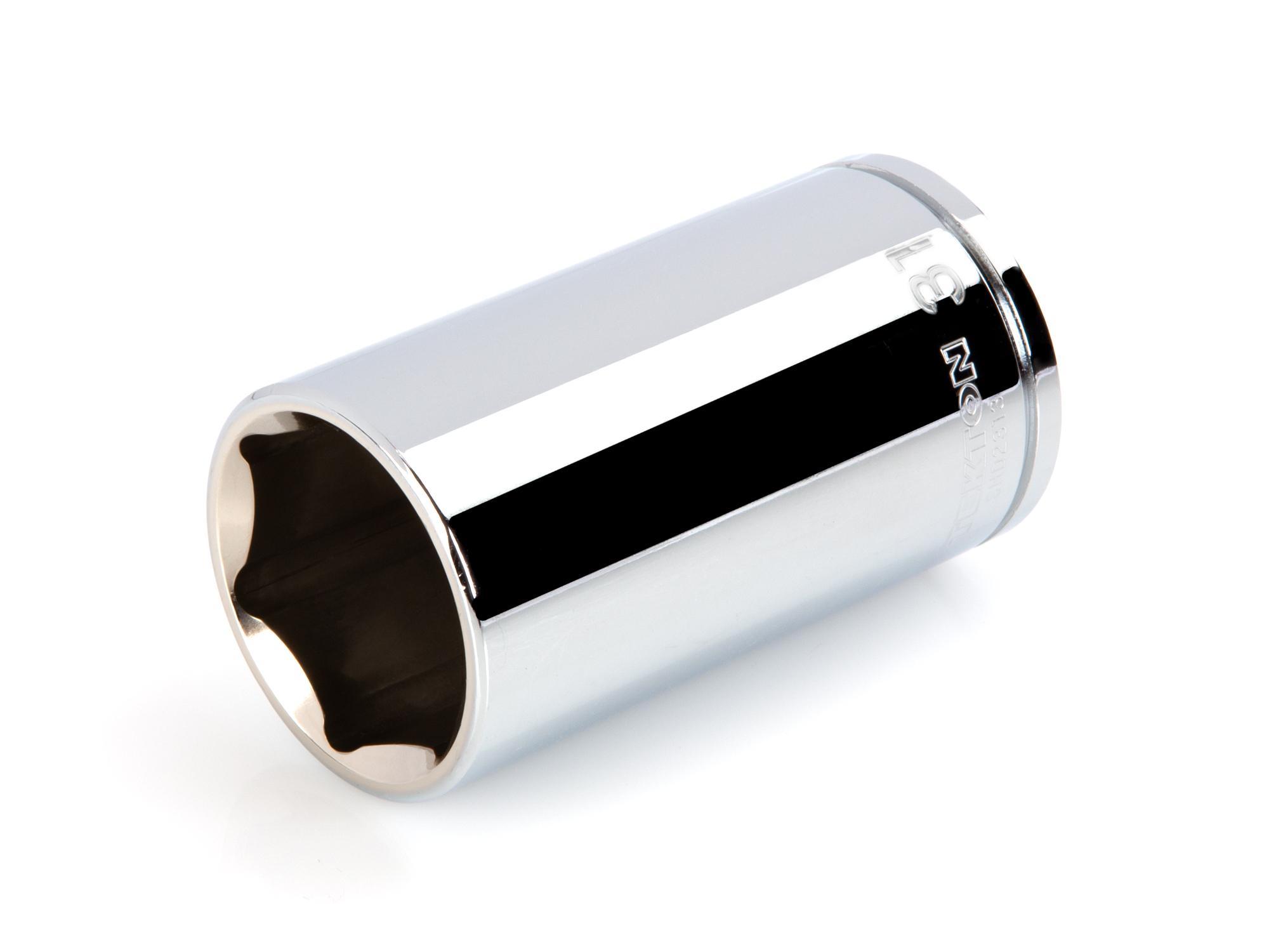 Front-right angle view of Tekton hand drive 6-point socket. Item #SHD23131