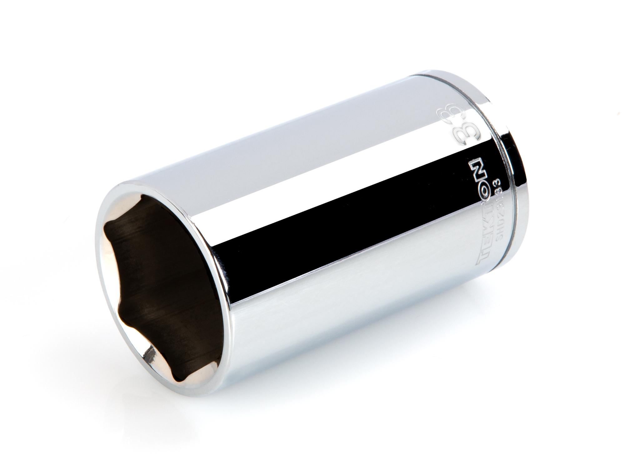Front-right angle view of Tekton hand drive 6-point socket. Item #SHD23133