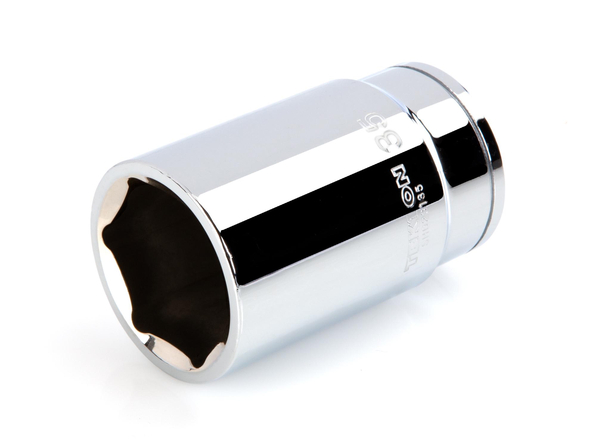 Front-right angle view of Tekton hand drive 6-point socket. Item #SHD23135