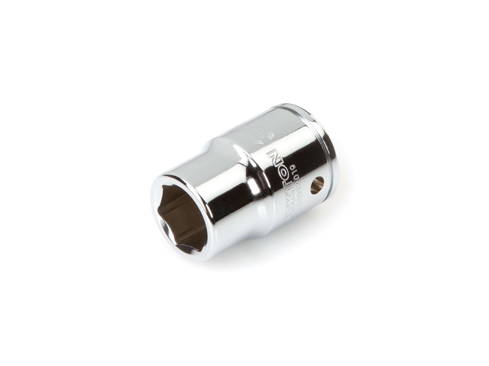 Front-right angle view of Tekton hand drive 6-point socket. Item #SHD32019