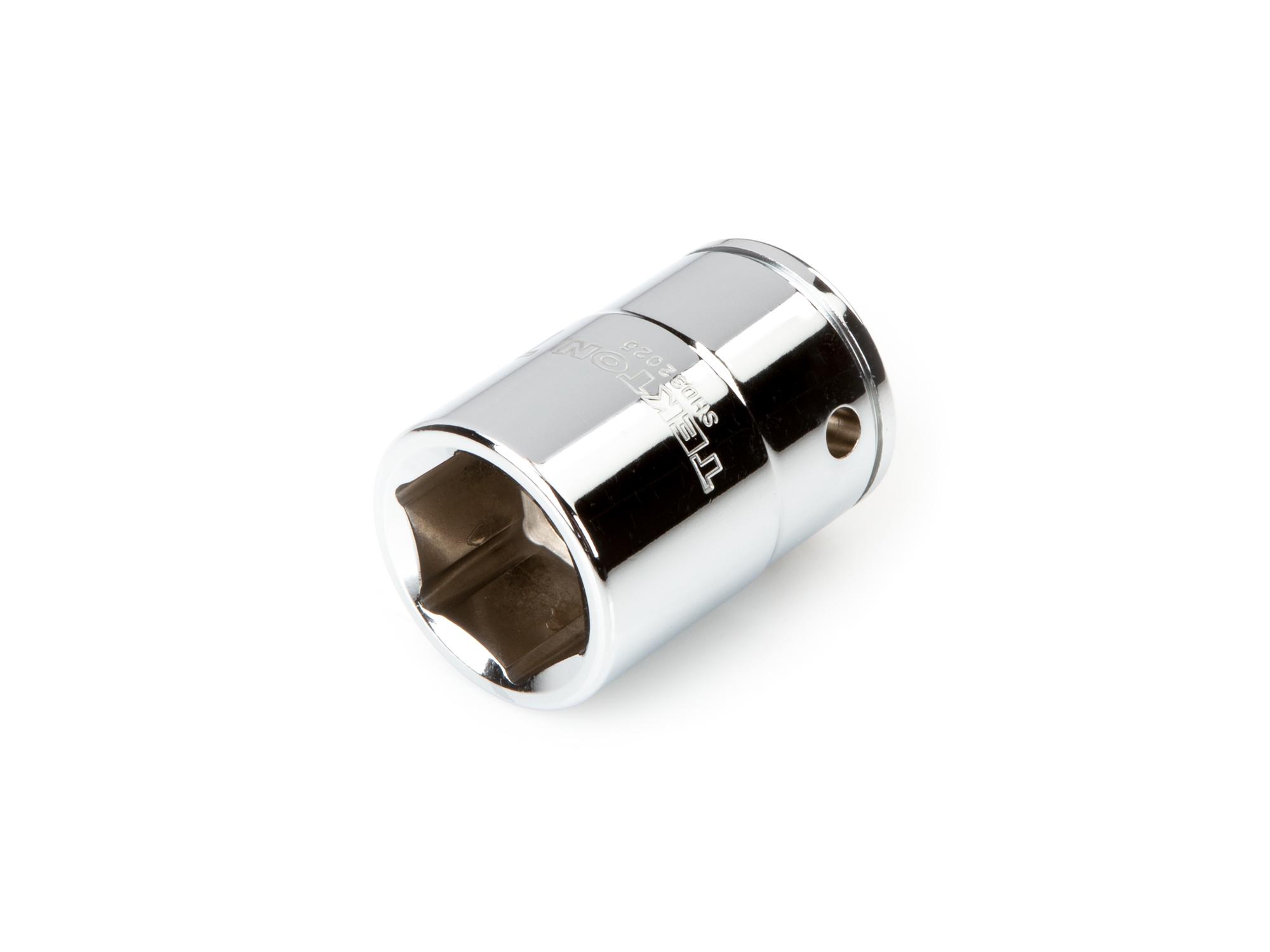 Front-right angle view of Tekton hand drive 6-point socket. Item #SHD32025