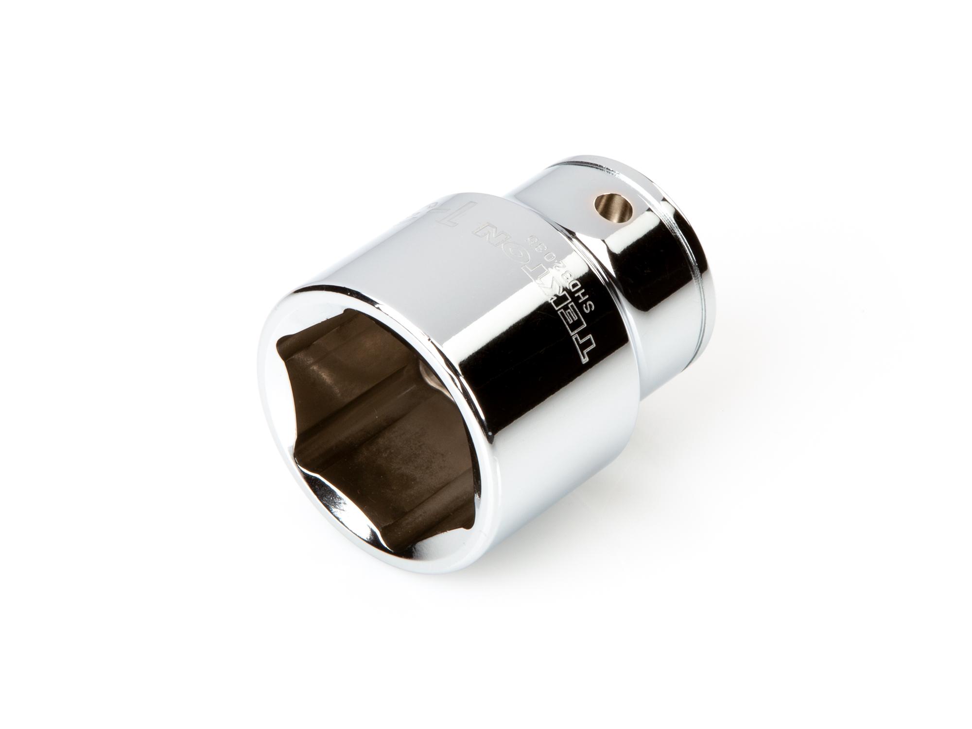 Front-right angle view of Tekton hand drive 6-point socket. Item #SHD32035