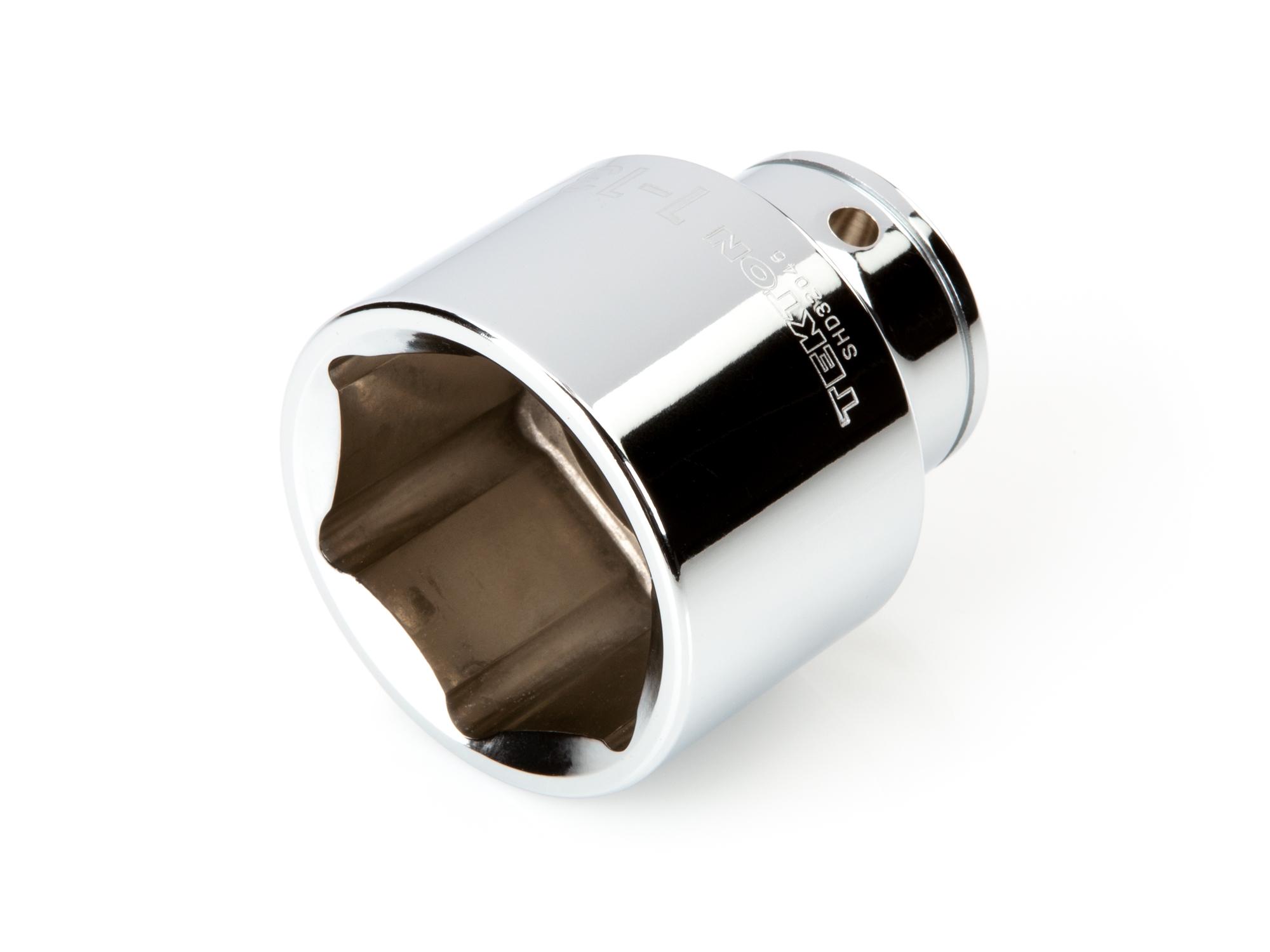 Front-right angle view of Tekton hand drive 6-point socket. Item #SHD32046