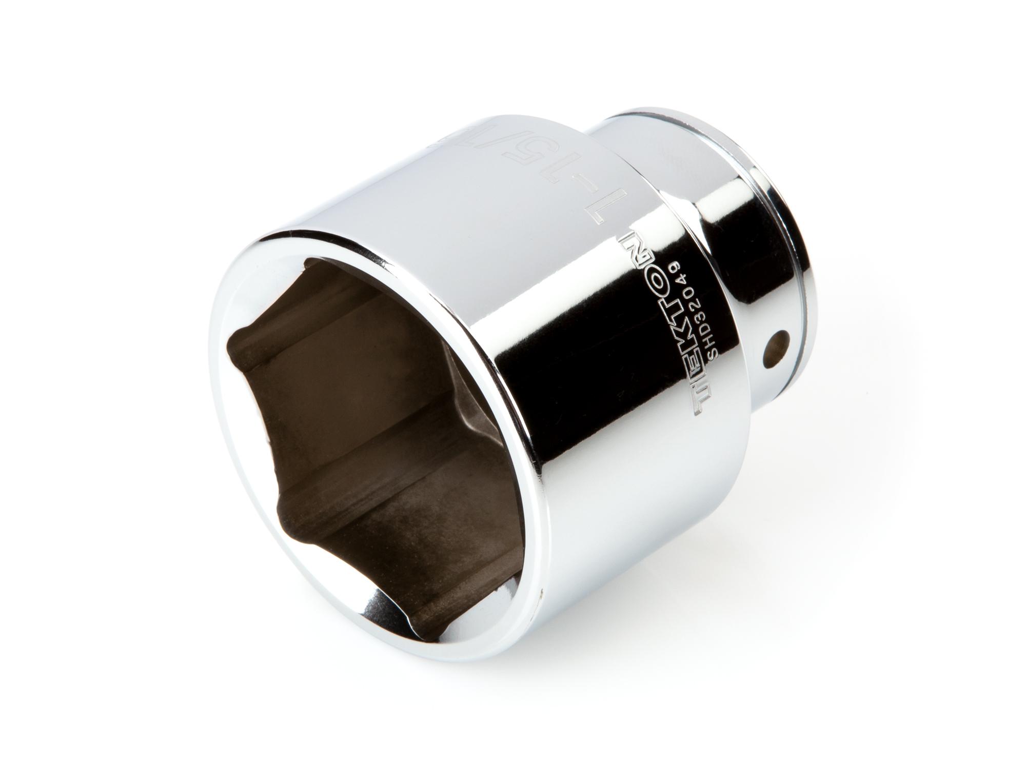 Front-right angle view of Tekton hand drive 6-point socket. Item #SHD32049