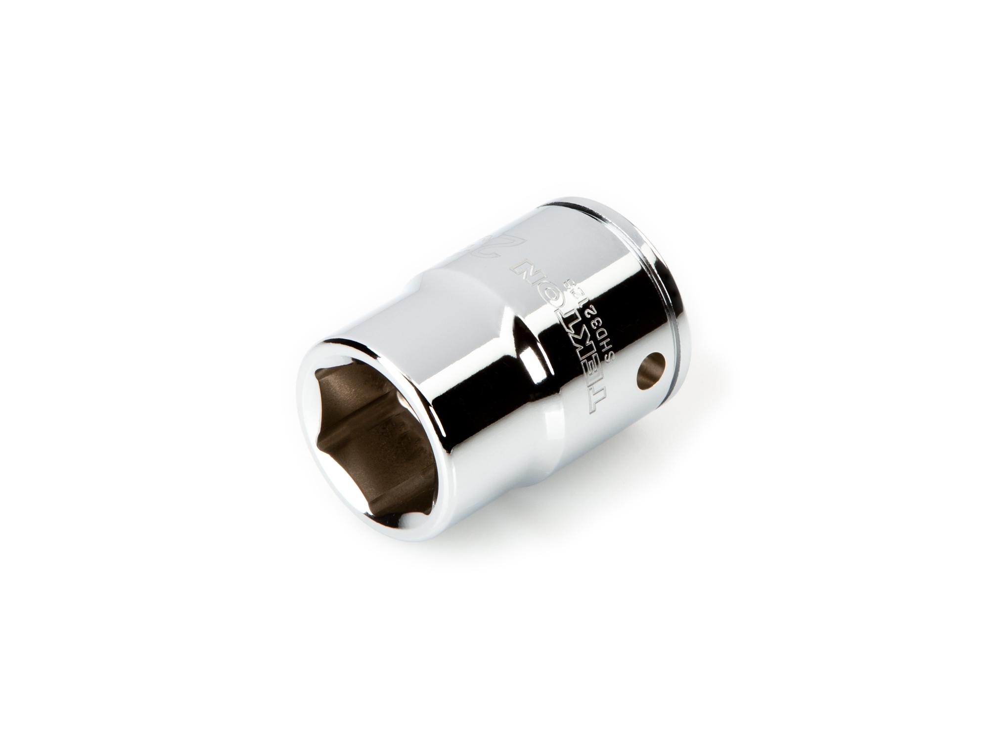 Front-right angle view of Tekton hand drive 6-point socket. Item #SHD32123