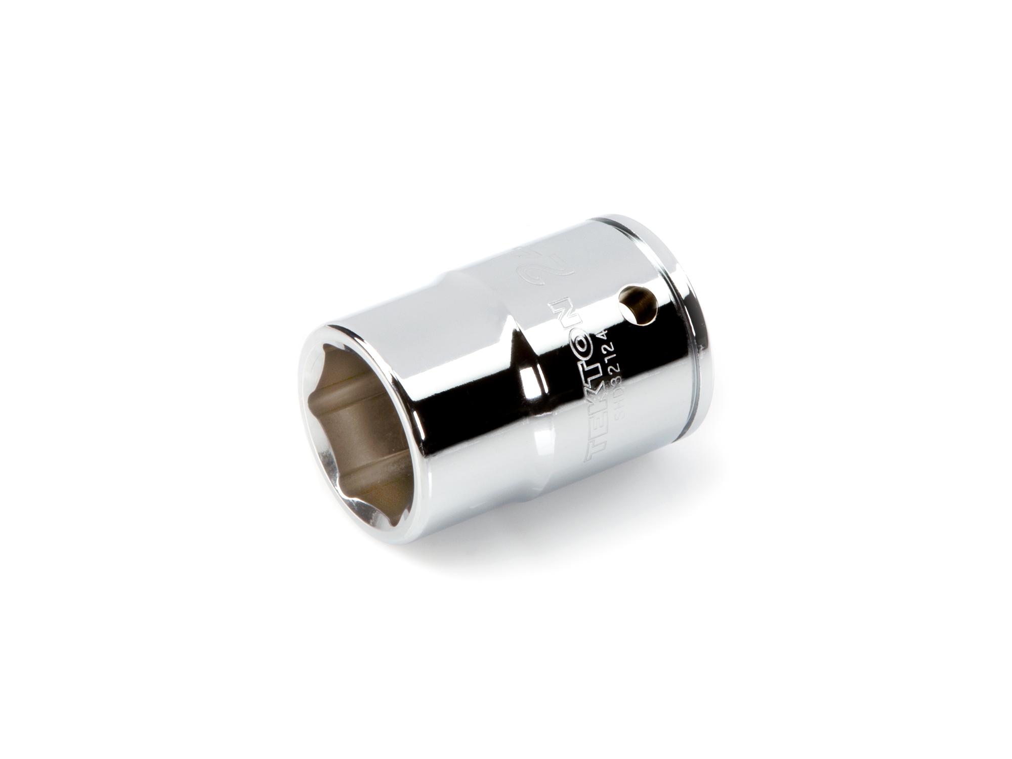 Front-right angle view of Tekton hand drive 6-point socket. Item #SHD32124
