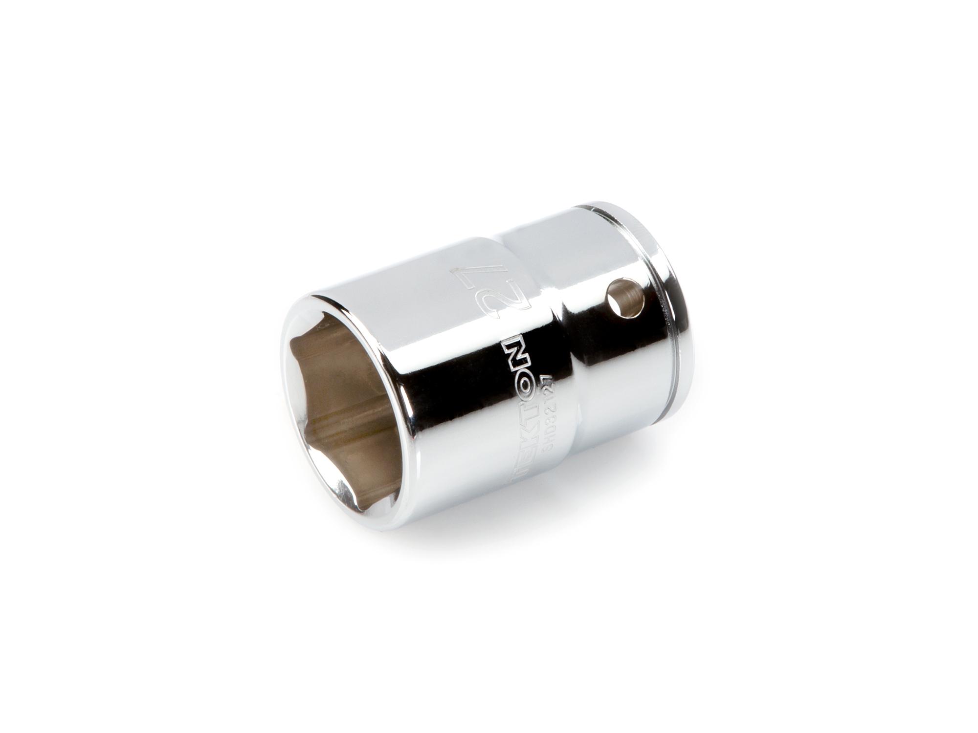 Front-right angle view of Tekton hand drive 6-point socket. Item #SHD32127