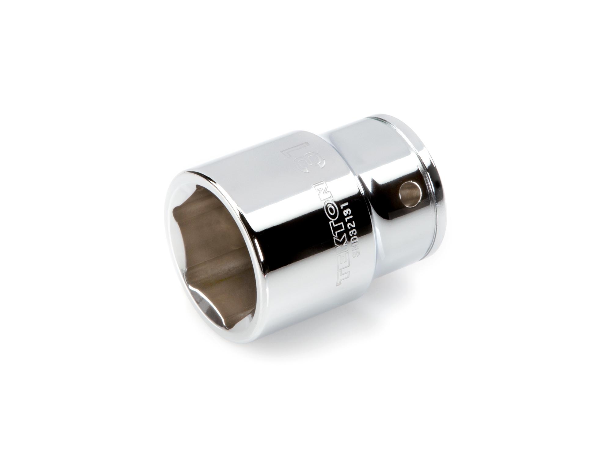 Front-right angle view of Tekton hand drive 6-point socket. Item #SHD32131