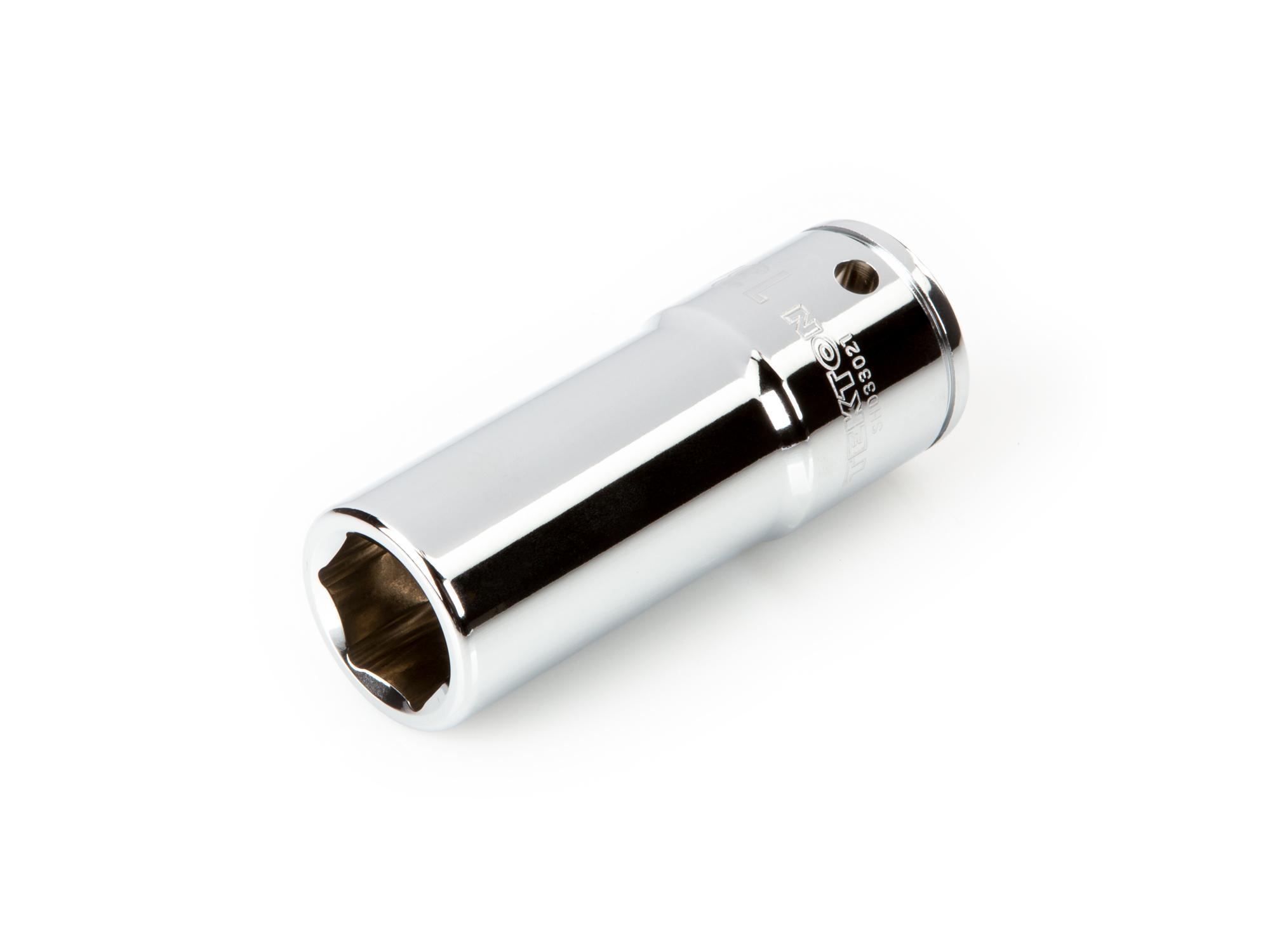 Front-right angle view of Tekton hand drive 6-point socket. Item #SHD33021