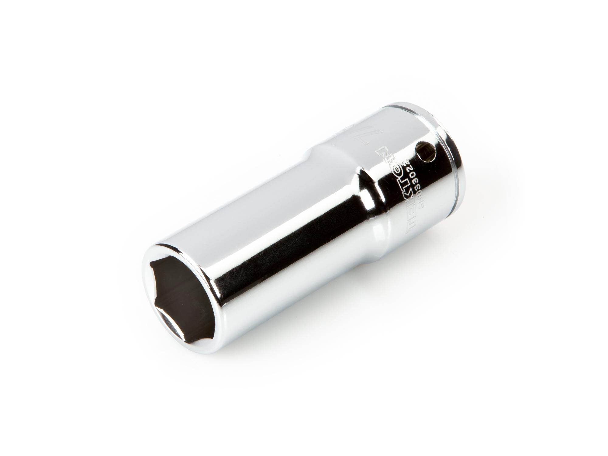 Front-right angle view of Tekton hand drive 6-point socket. Item #SHD33022