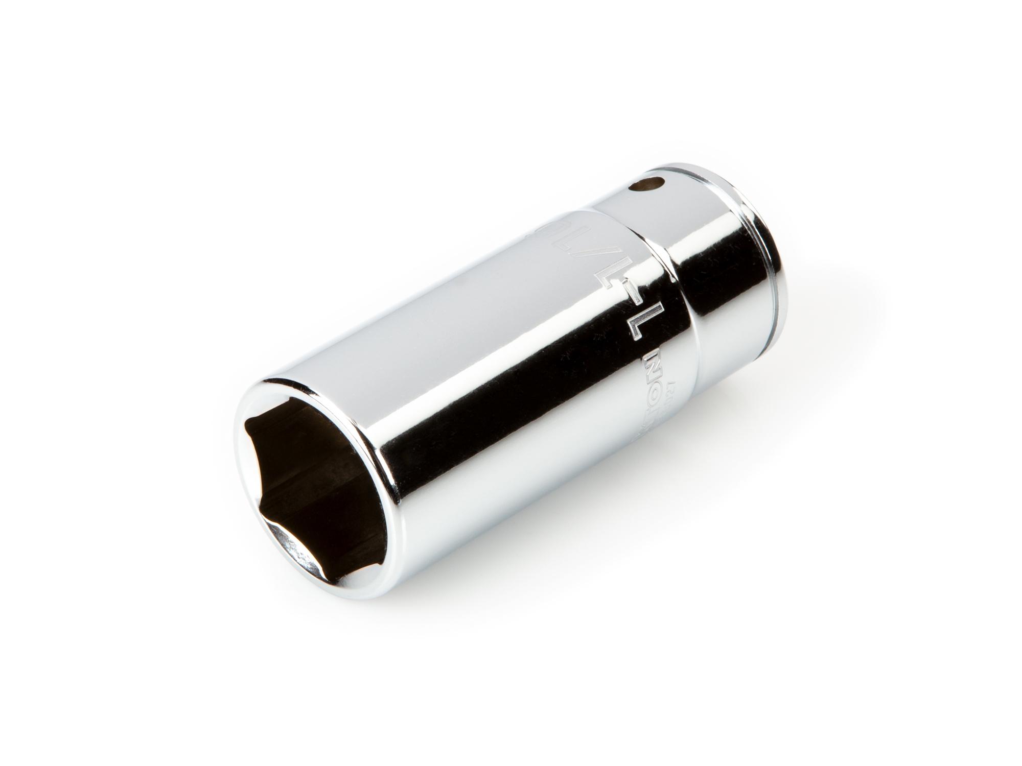 Front-right angle view of Tekton hand drive 6-point socket. Item #SHD33027
