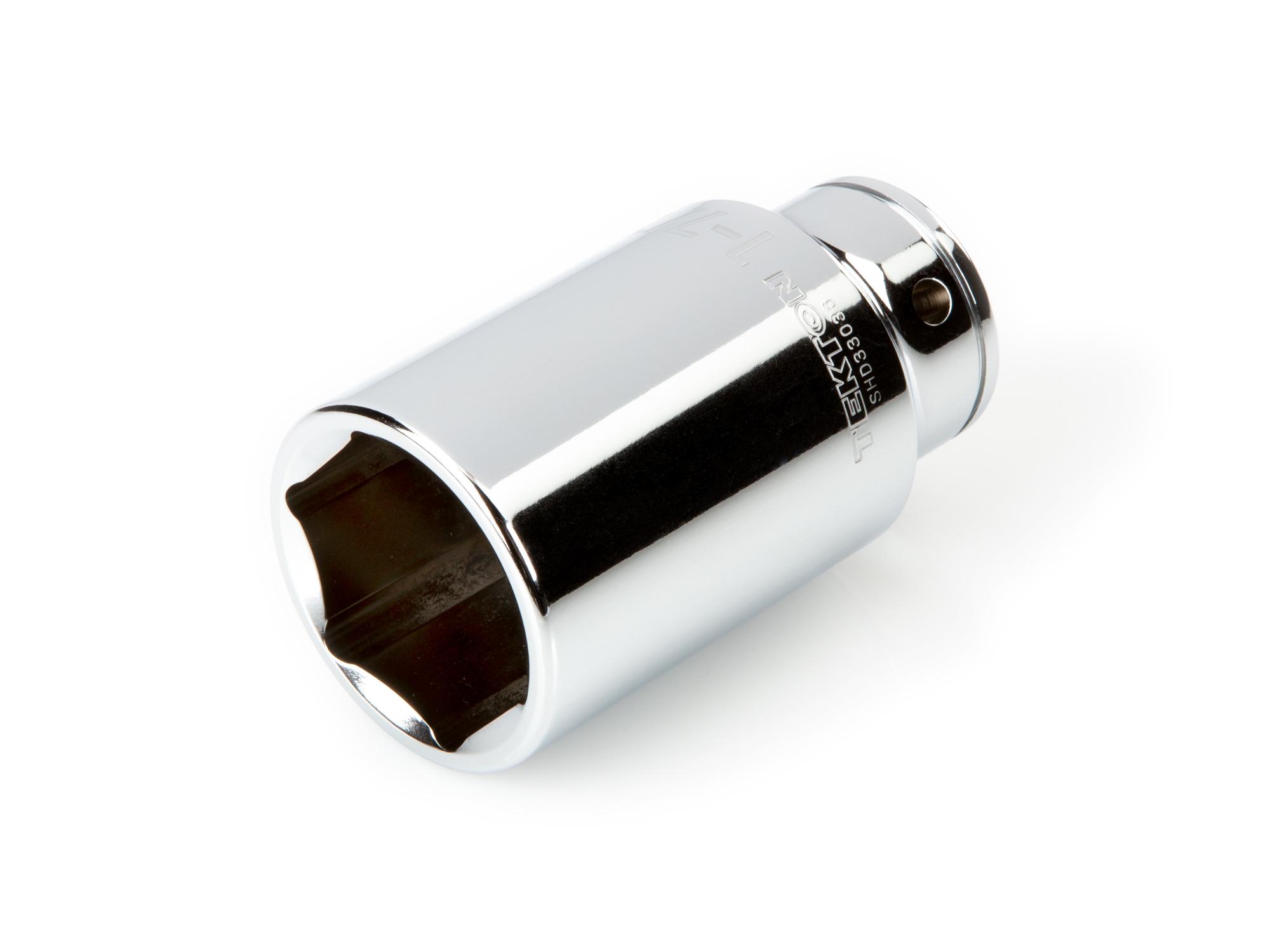 Front-right angle view of Tekton hand drive 6-point socket. Item #SHD33036