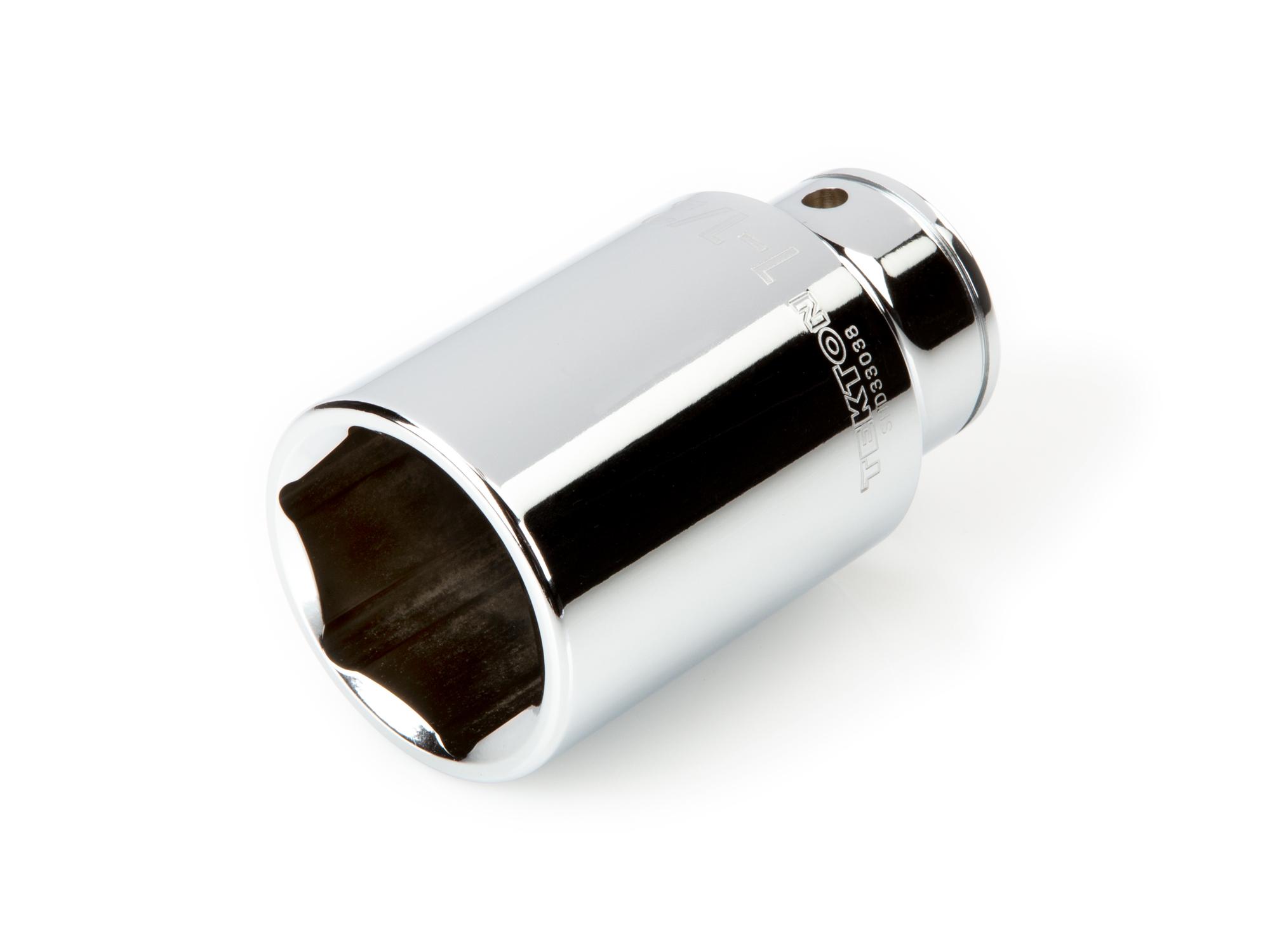 Front-right angle view of Tekton hand drive 6-point socket. Item #SHD33038