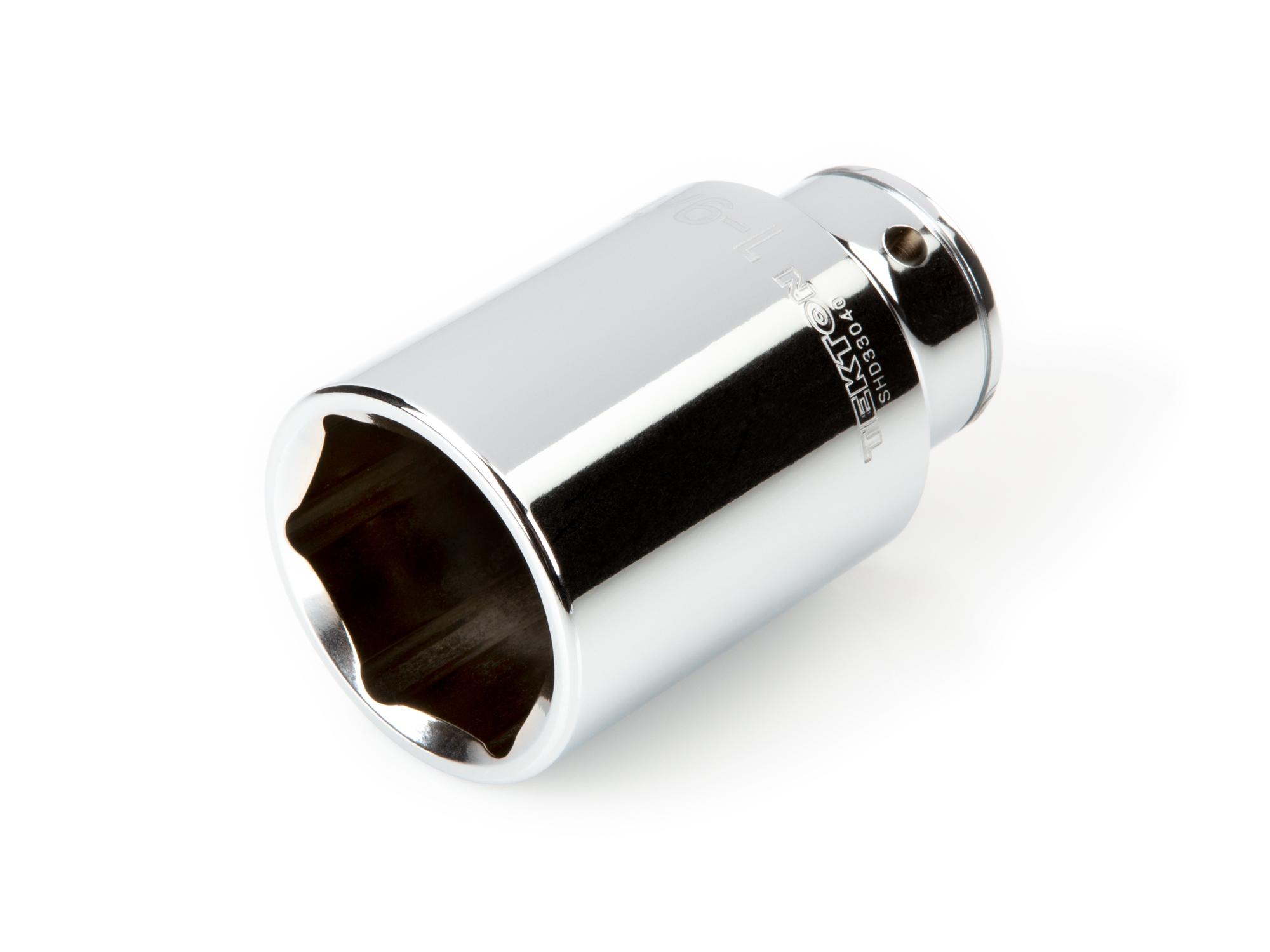 Front-right angle view of Tekton hand drive 6-point socket. Item #SHD33040