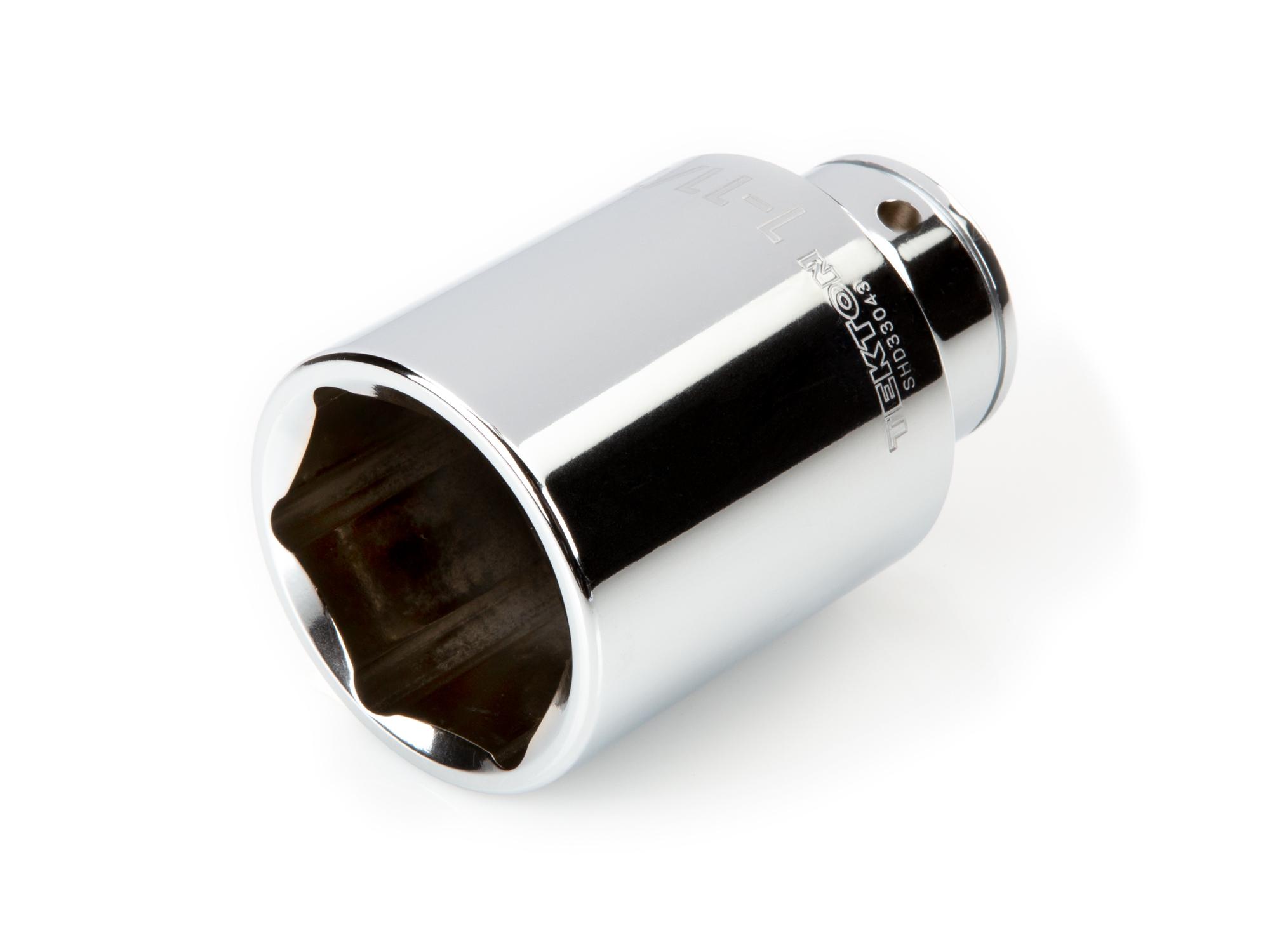 Front-right angle view of Tekton hand drive 6-point socket. Item #SHD33043