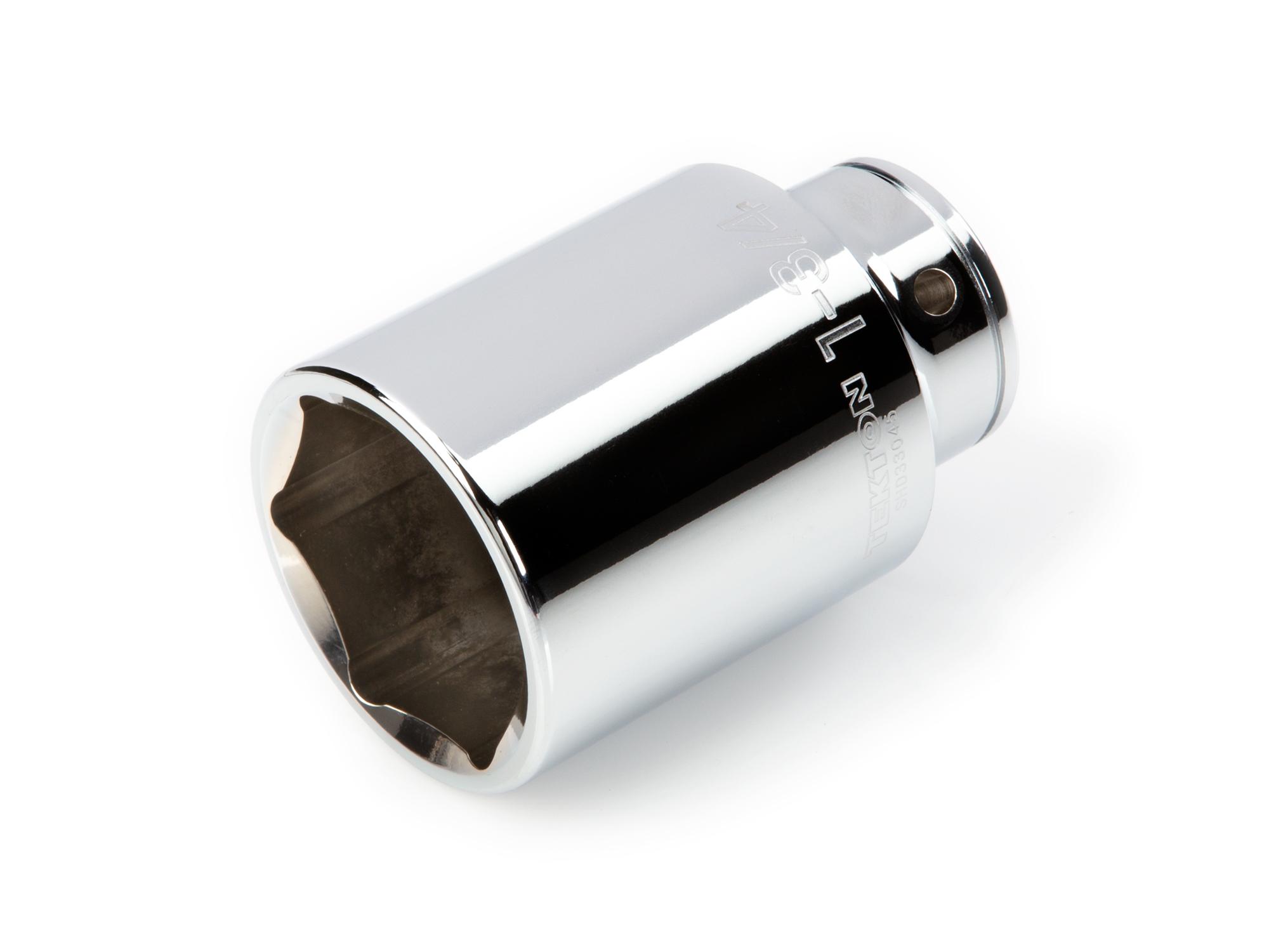 Front-right angle view of Tekton hand drive 6-point socket. Item #SHD33045
