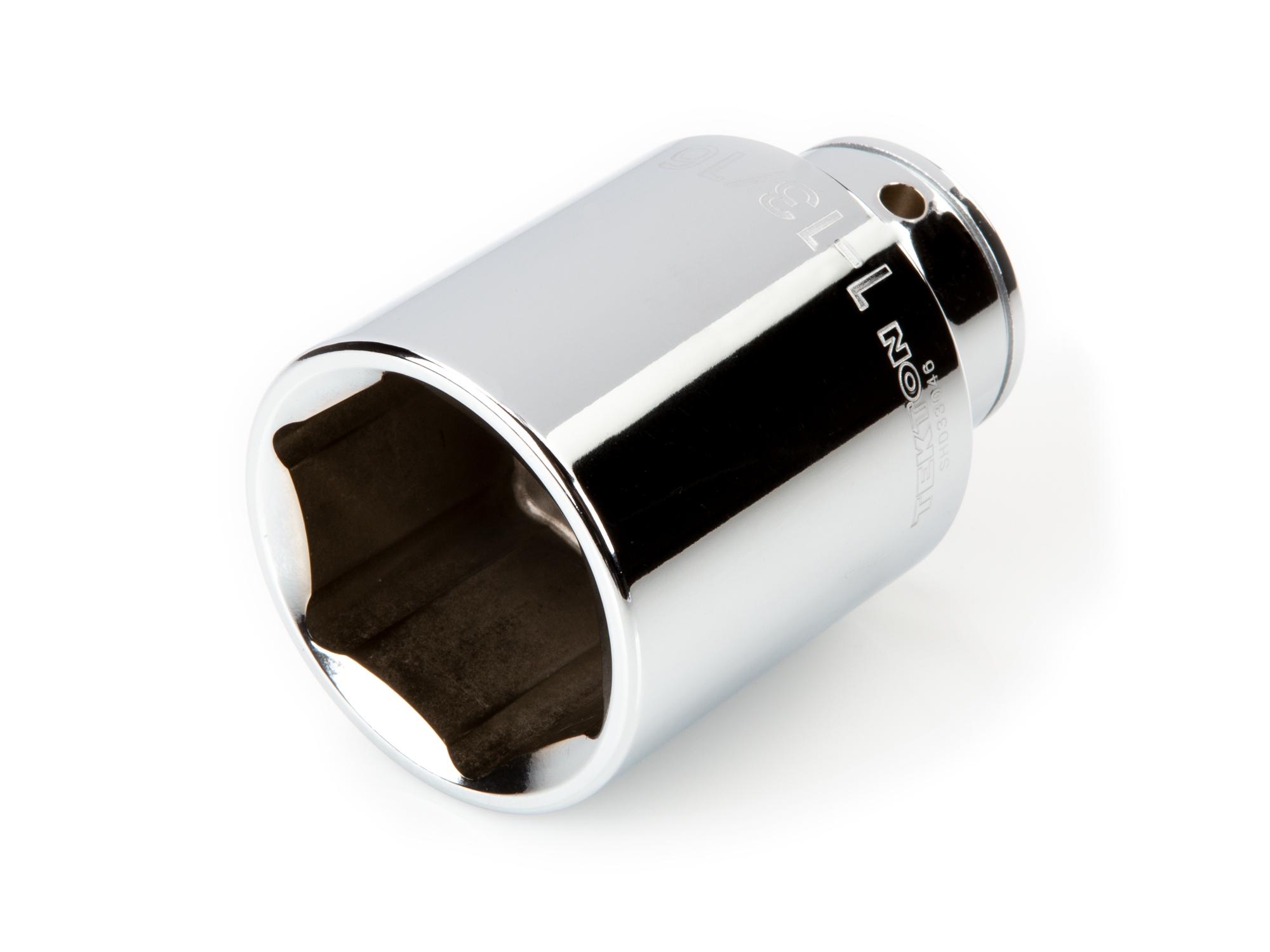 Front-right angle view of Tekton hand drive 6-point socket. Item #SHD33046